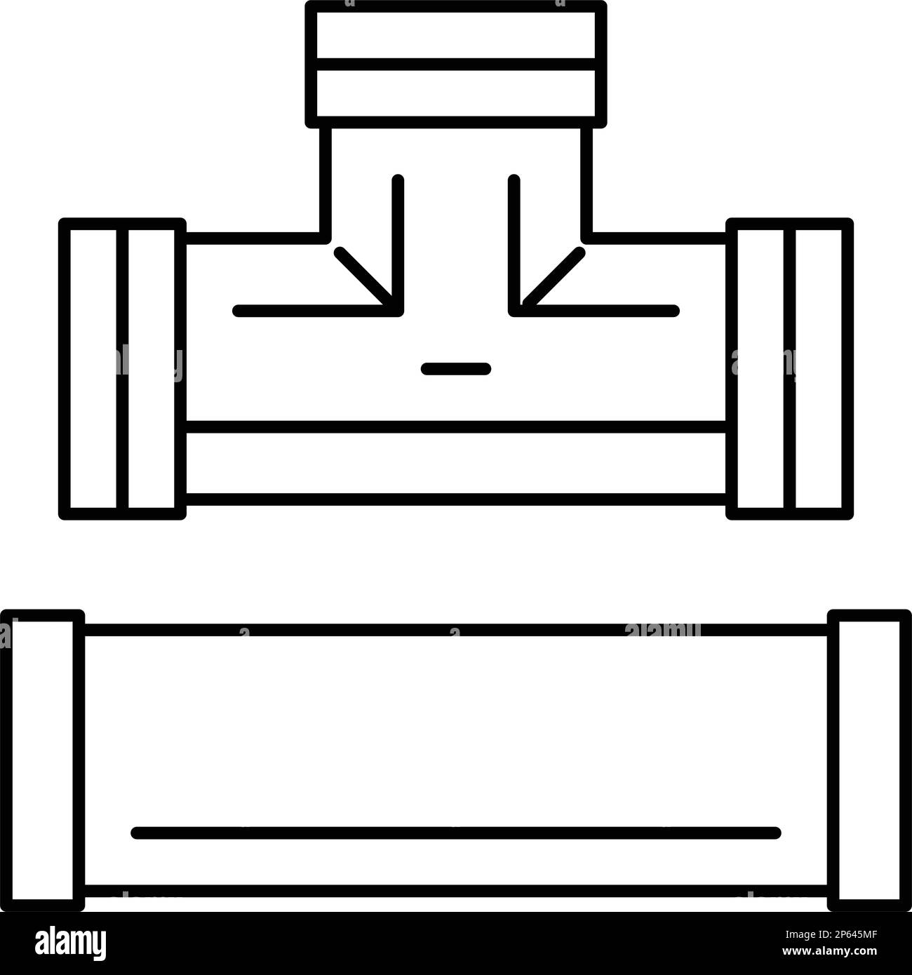 illustration vectorielle de l'icône de ligne métallique de cuivre de tuyau Illustration de Vecteur