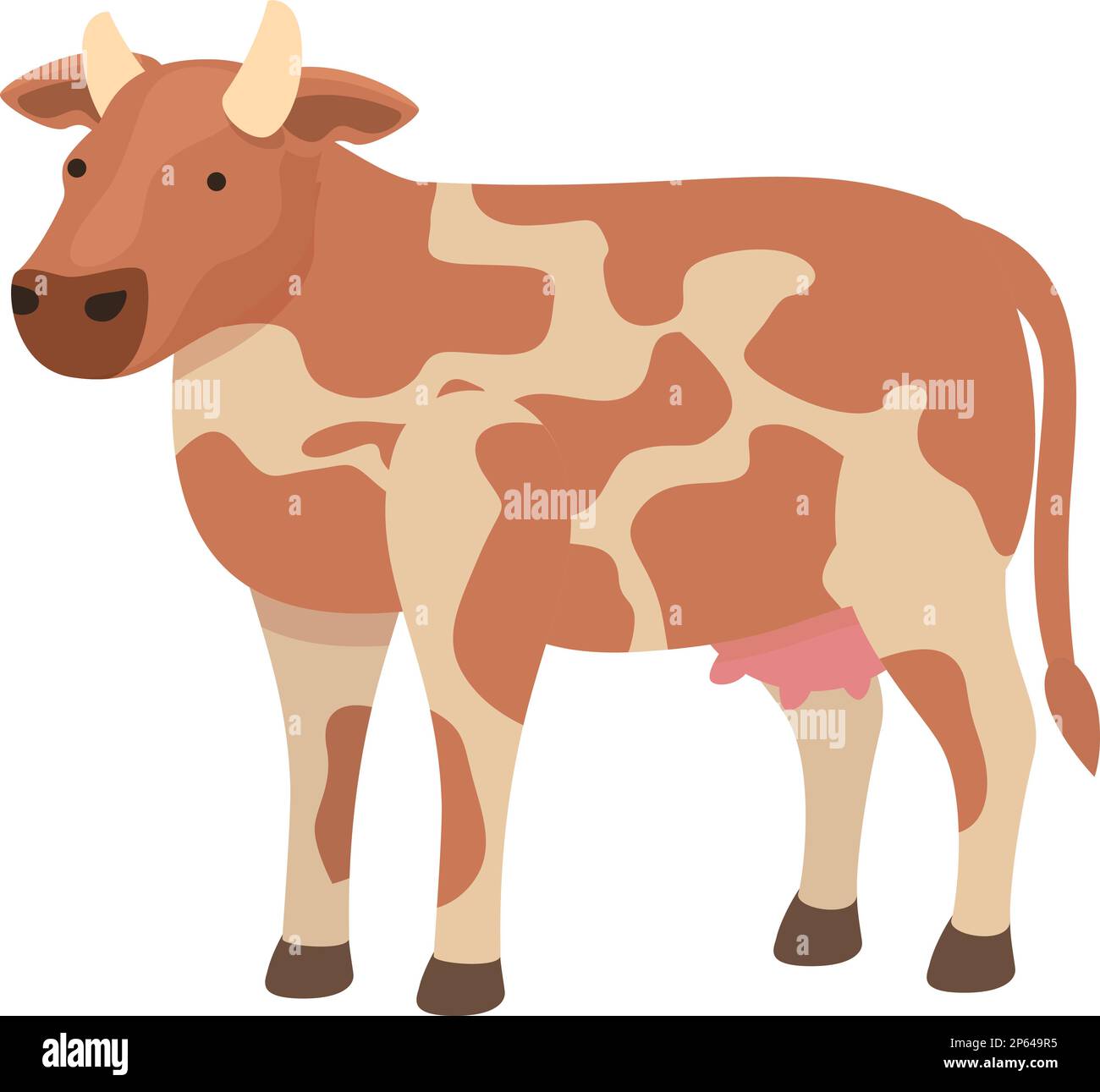 Vecteur de dessin animé d'icône de vache de jardin. Animal laitier. Herbe à lait Illustration de Vecteur