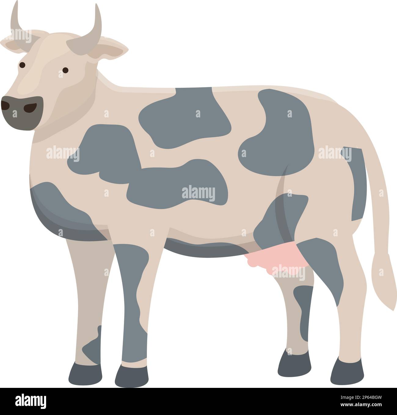 Vecteur de dessin animé d'icône de vache Hereford. Ferme de bétail. Animal laitier Illustration de Vecteur