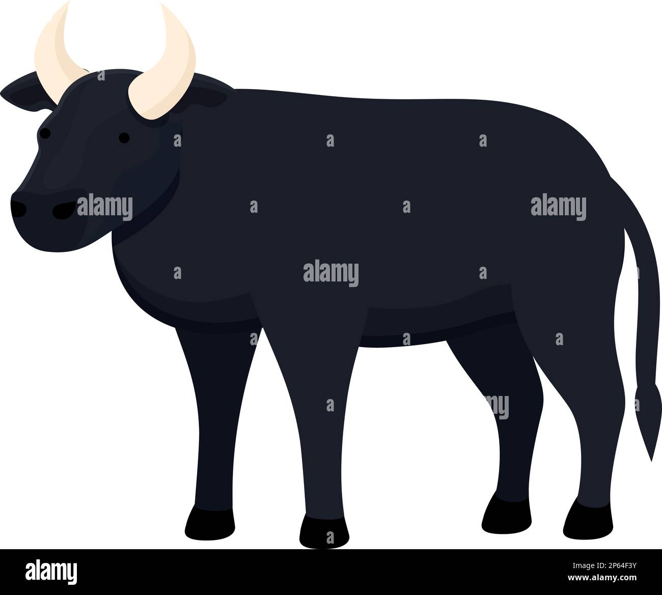 Vecteur de dessin animé d'icône de vache d'élevage. Animal de ferme. Champ de bœuf Illustration de Vecteur