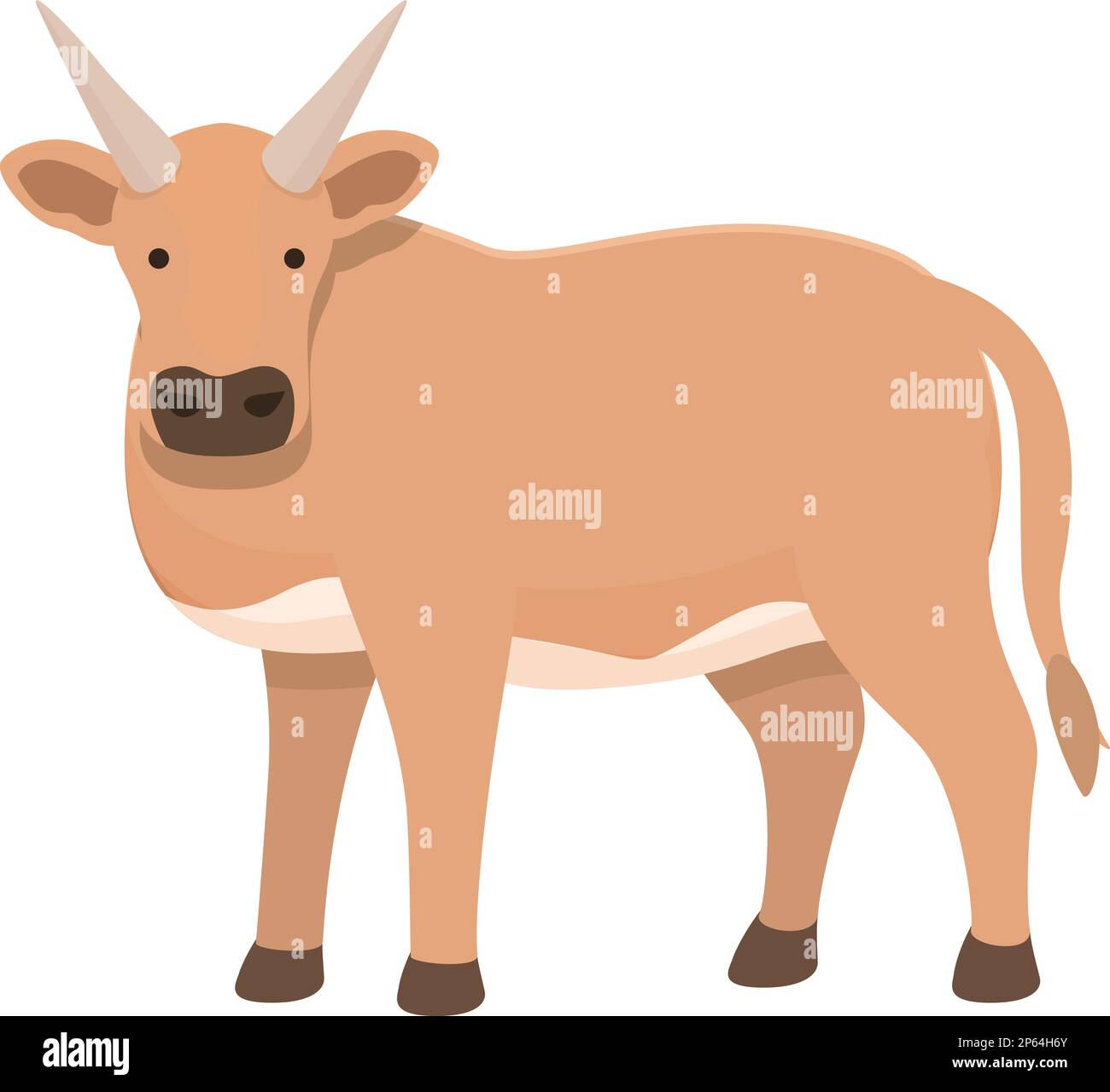 Vecteur de dessin animé de l'icône de la grosse vache. Bovins de ferme. Lait de graminées Illustration de Vecteur
