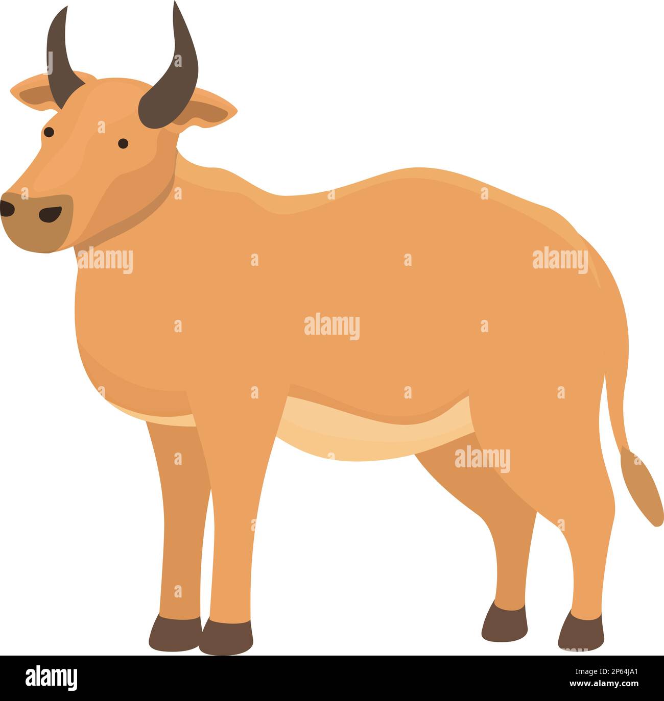 Vecteur de dessin animé de l'icône de vache de couleur. Race de ferme. Mangez de l'herbe Illustration de Vecteur