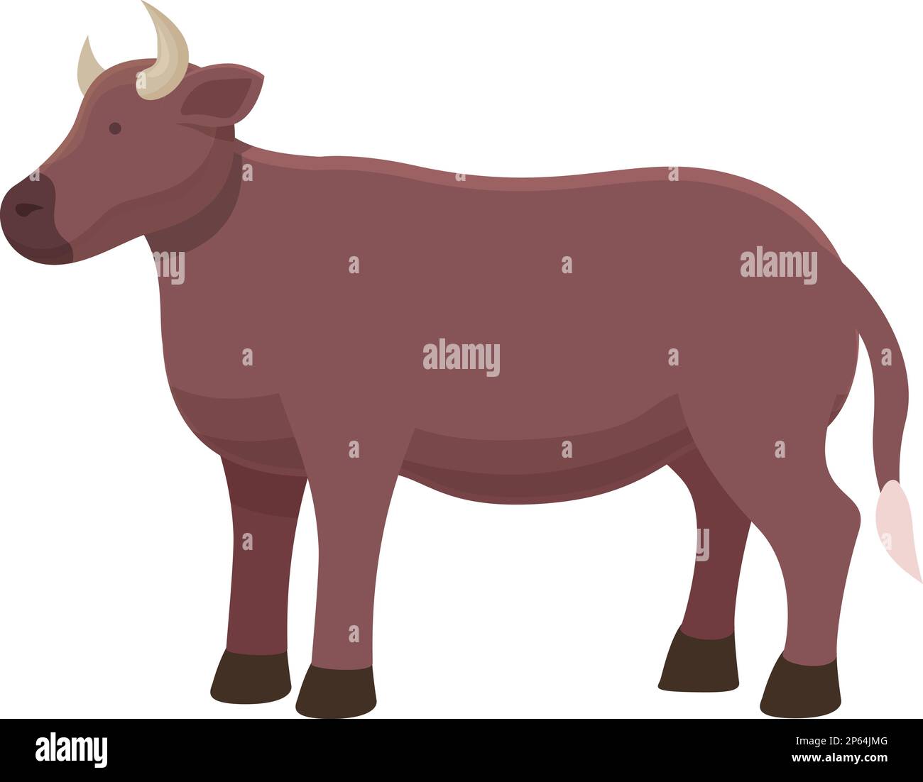 Vecteur de dessin animé d'icône de vache domestique. Ferme de bétail. Mangez de l'herbe Illustration de Vecteur