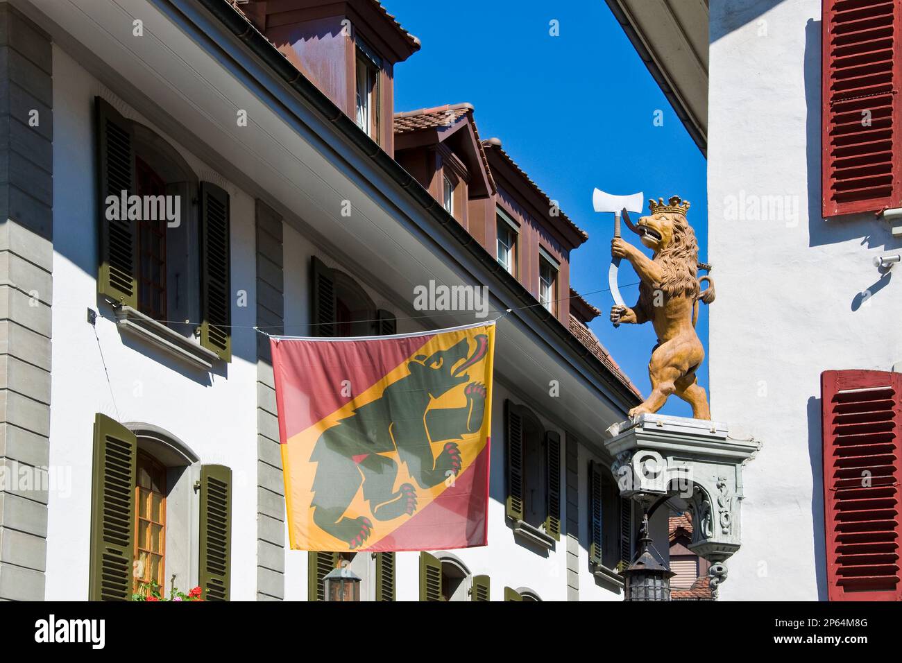 La Suisse, dans le canton de Berne, Thoune, Berne d'un drapeau Banque D'Images