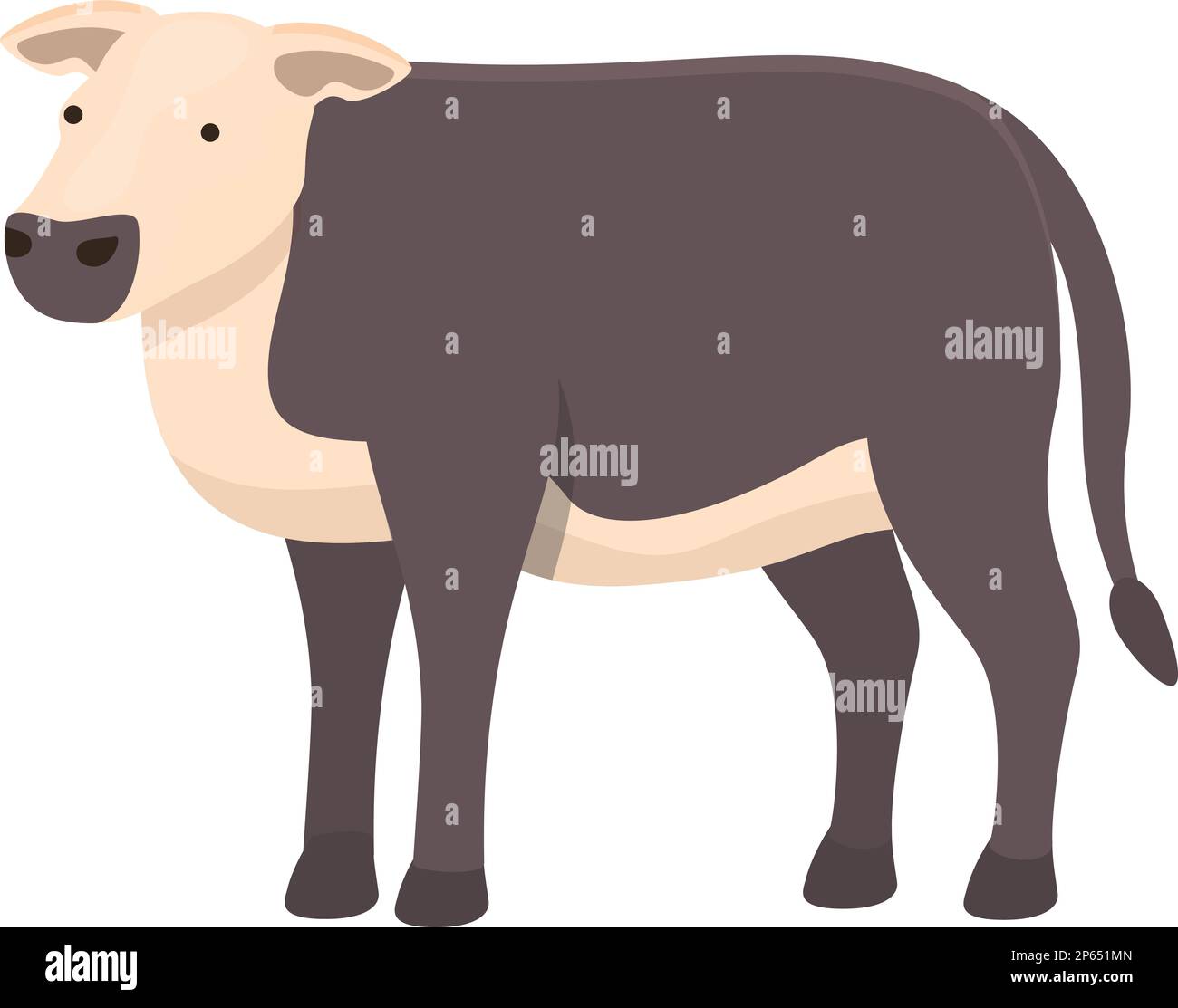 Vecteur de dessin animé d'icône de vache de ferme. Élevage de bétail. Animal laitier Illustration de Vecteur