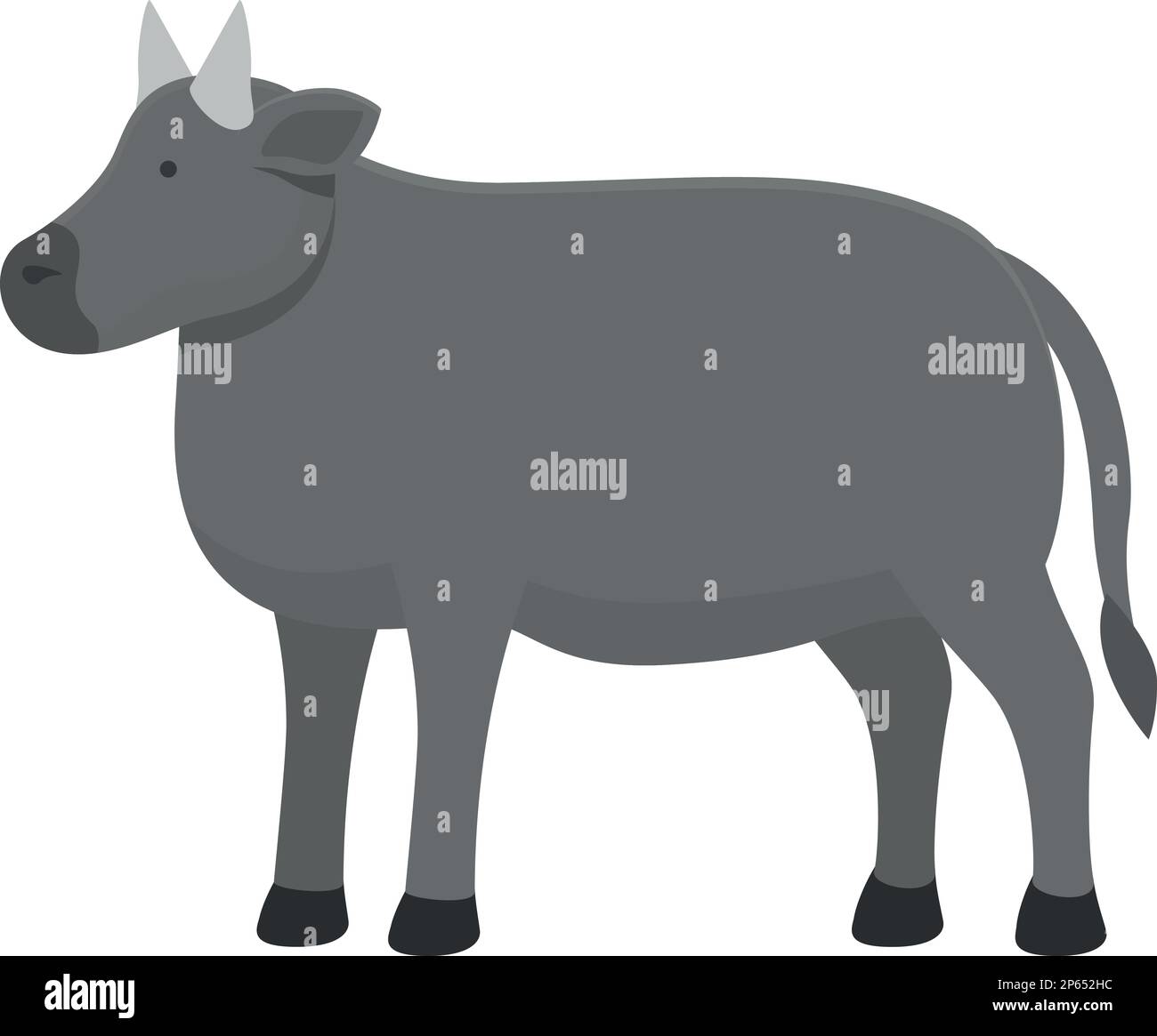 Vecteur de dessin animé d'icône de vache grise. Race de ferme. Bœuf à pois Illustration de Vecteur