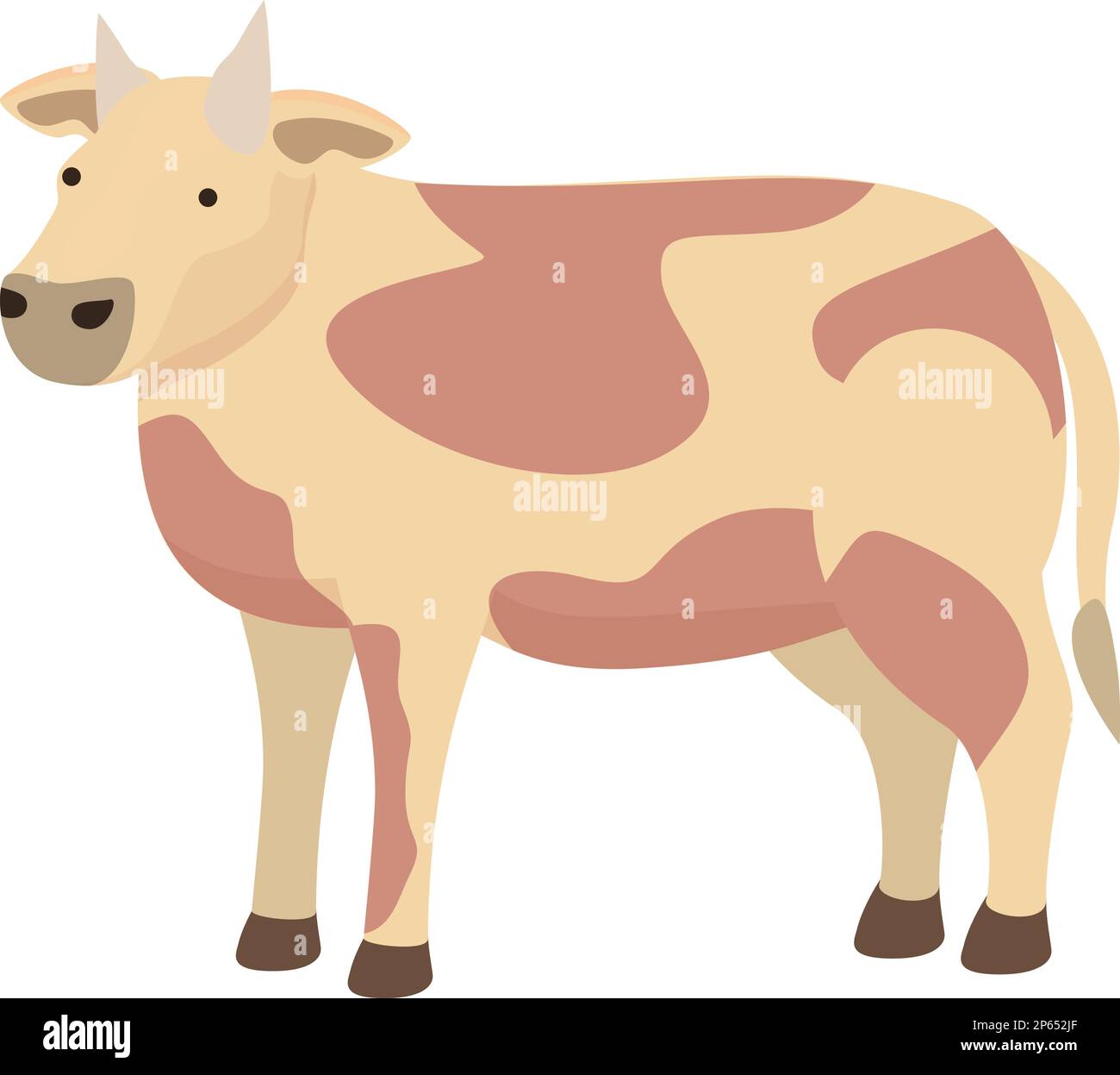 Vecteur de dessin animé d'icône de vache. Bovins de ferme. Animal laitier Illustration de Vecteur