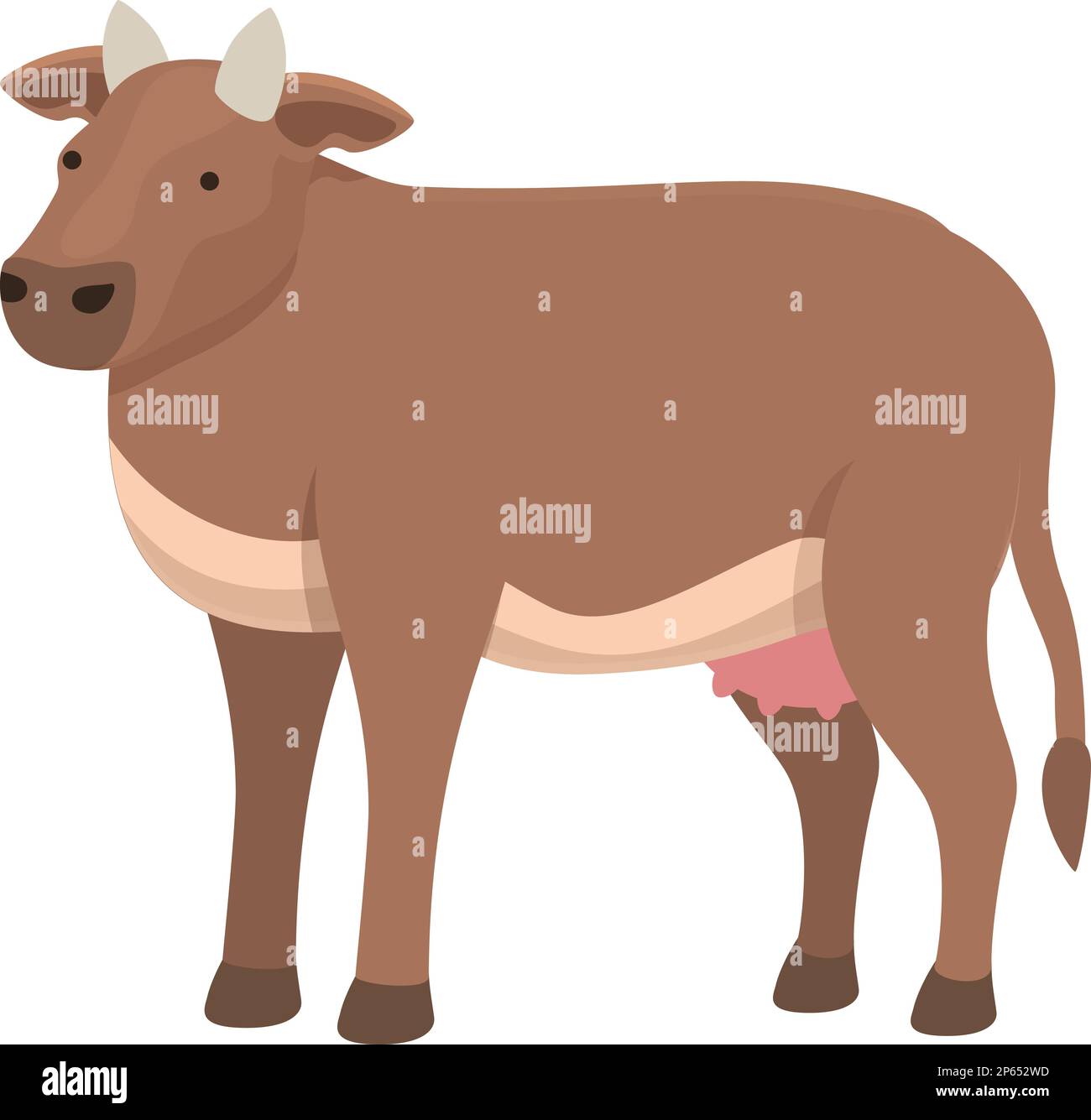 Vecteur de dessin animé d'icône de vache à lait. Animal laitier. Mangez du taureau Illustration de Vecteur