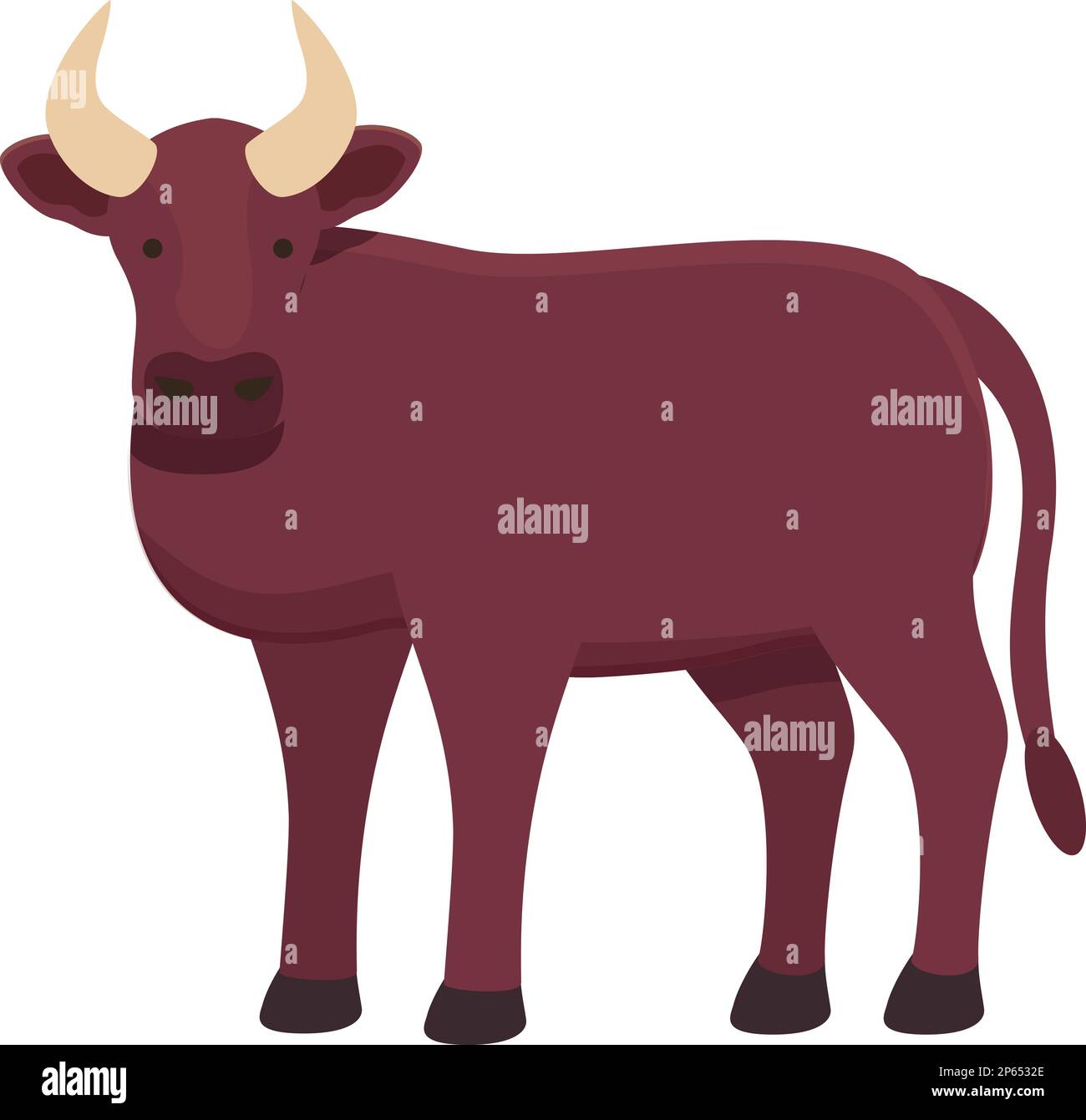 Vecteur de dessin animé d'icône de vache rouge. Animal de ferme. Mangez de la viande Illustration de Vecteur