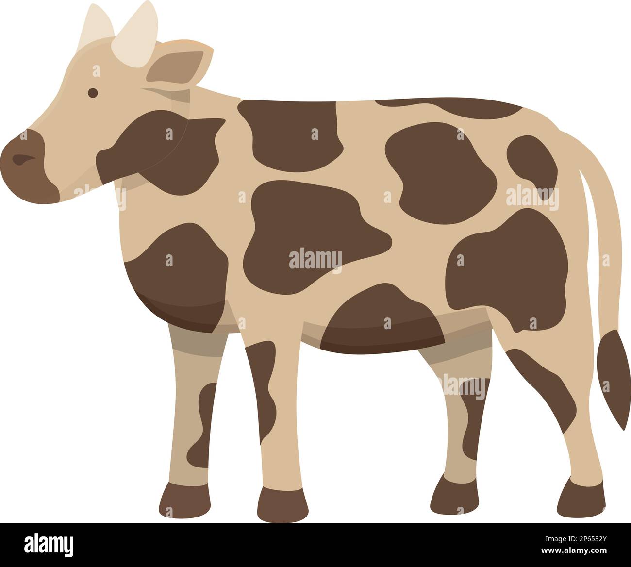 Vecteur de dessin animé d'icône de vache Holstein. Animal de ferme. Lait laitier Illustration de Vecteur