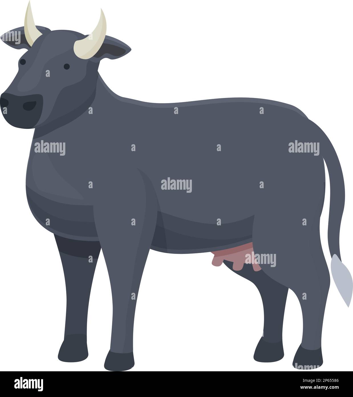 Vecteur de dessin animé d'icône de vache Fresian. Race de ferme. Animal laitier Illustration de Vecteur