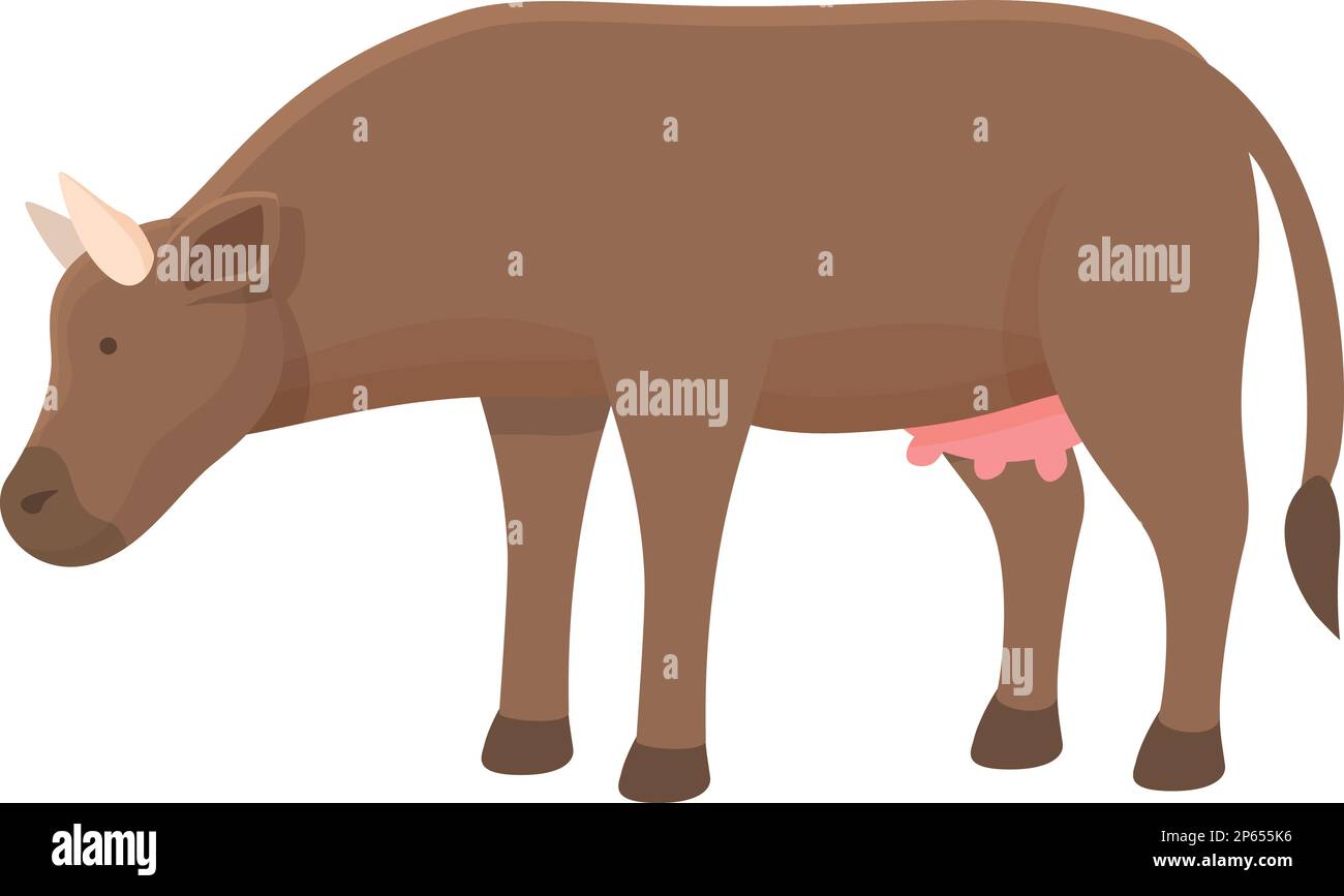 Vecteur de dessin animé d'icône de vache manique. Animal laitier. Veau de bœuf Illustration de Vecteur