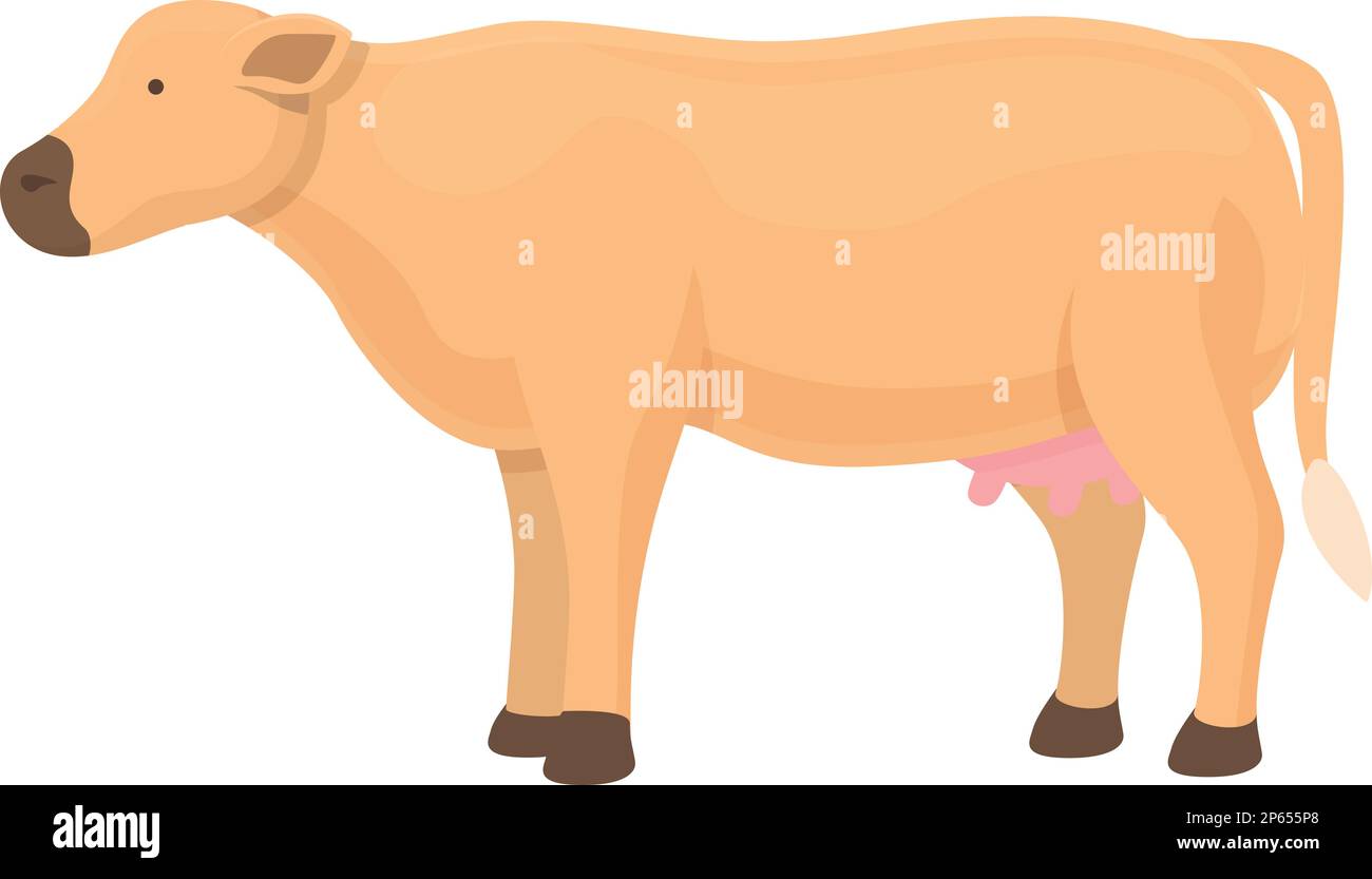 Vecteur de dessin animé d'icône de vache des pays-Bas. Ferme de bétail. Mangez de l'herbe Illustration de Vecteur