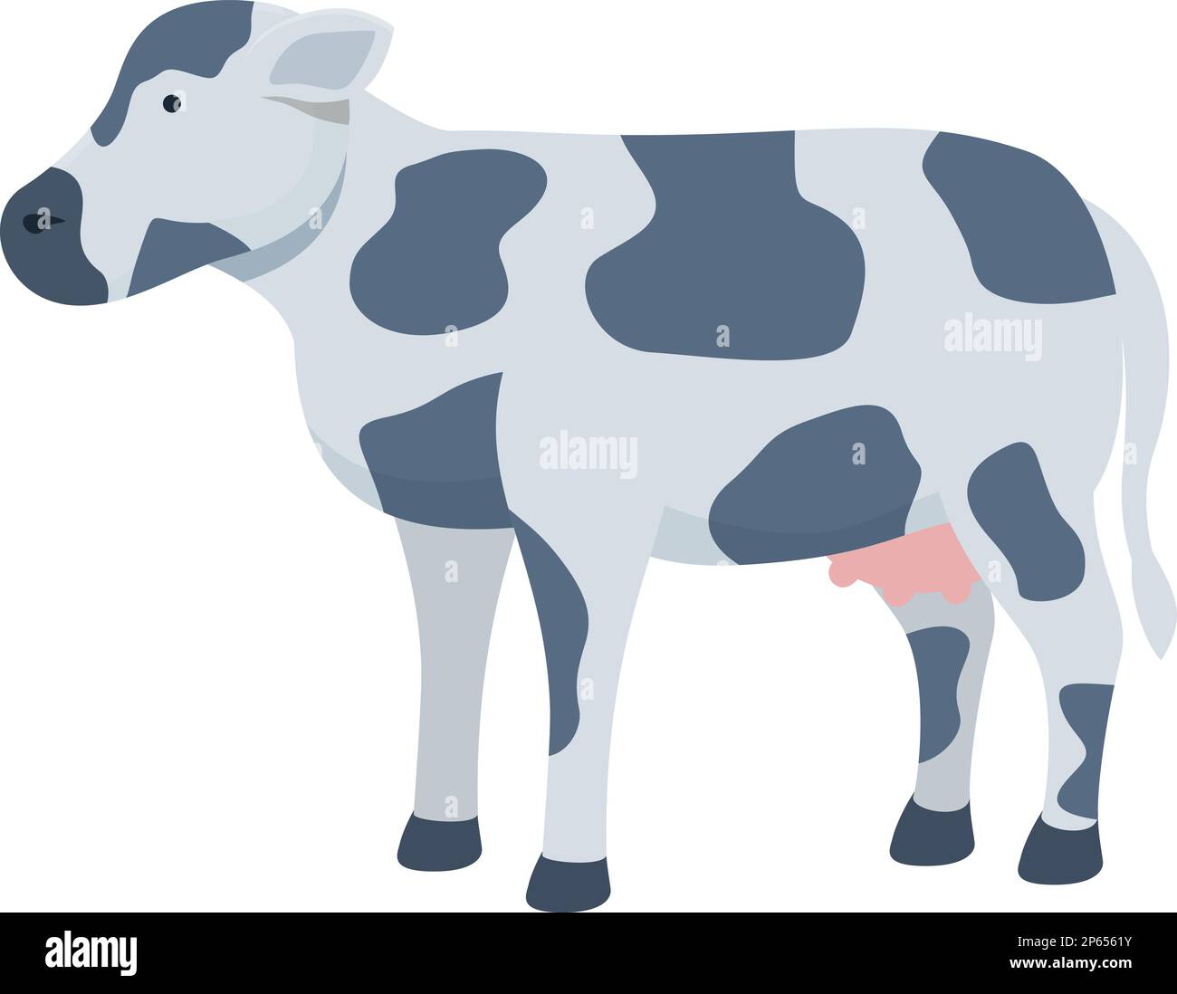 Petit vecteur de dessin animé d'icône de vache. Animal de ferme. Lait de graminées Illustration de Vecteur