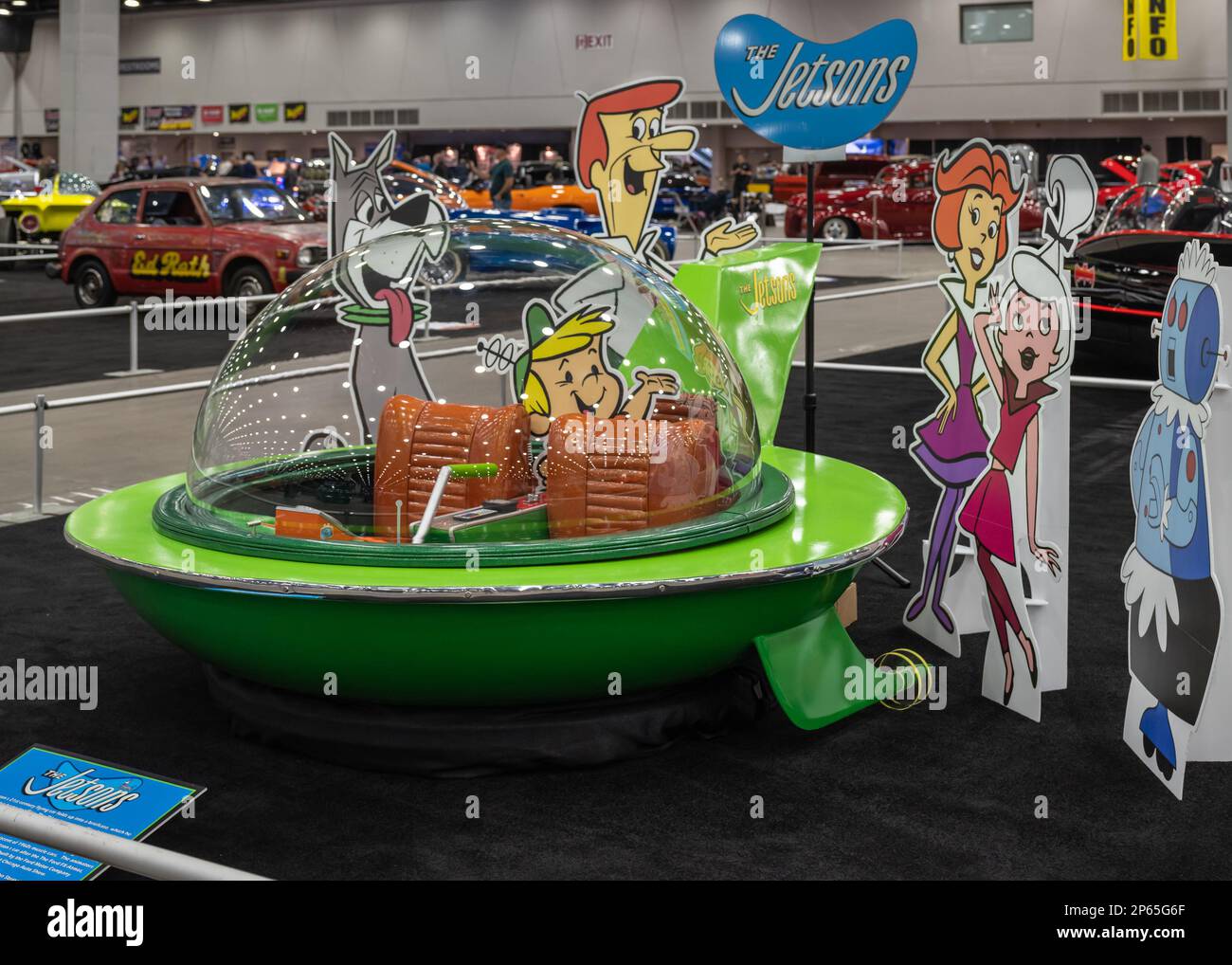 DETROIT, MI/États-Unis - 24 février 2023 : célèbre voiture de vol Jetson (haut à bulles inspiré du prototype FX-Atmos 1954 de Ford), à l'AutoRama de Detroit. Banque D'Images