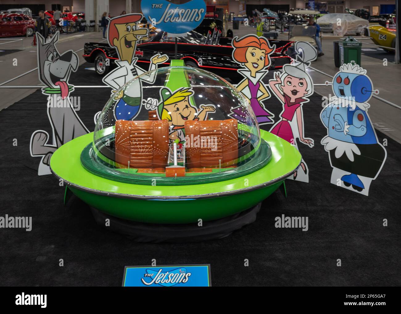 DETROIT, MI/États-Unis - 24 février 2023 : célèbre voiture de vol Jetson (haut à bulles inspiré du prototype FX-Atmos 1954 de Ford), à l'AutoRama de Detroit. Banque D'Images