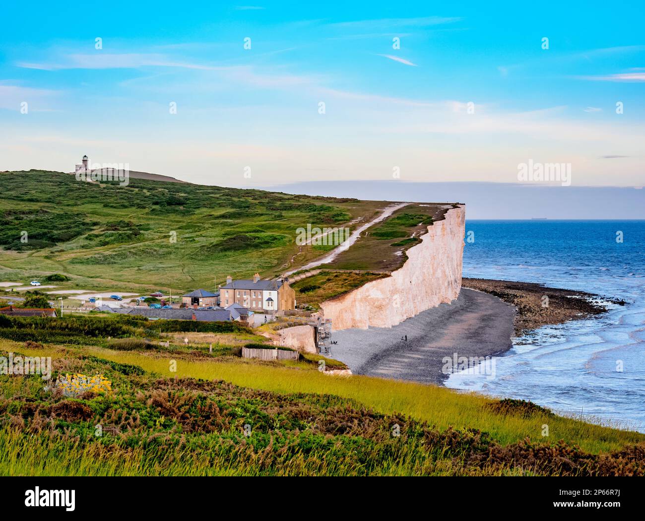 Birling Gap au crépuscule, South Downs National Park, East Sussex, Angleterre, Royaume-Uni, Europe Banque D'Images