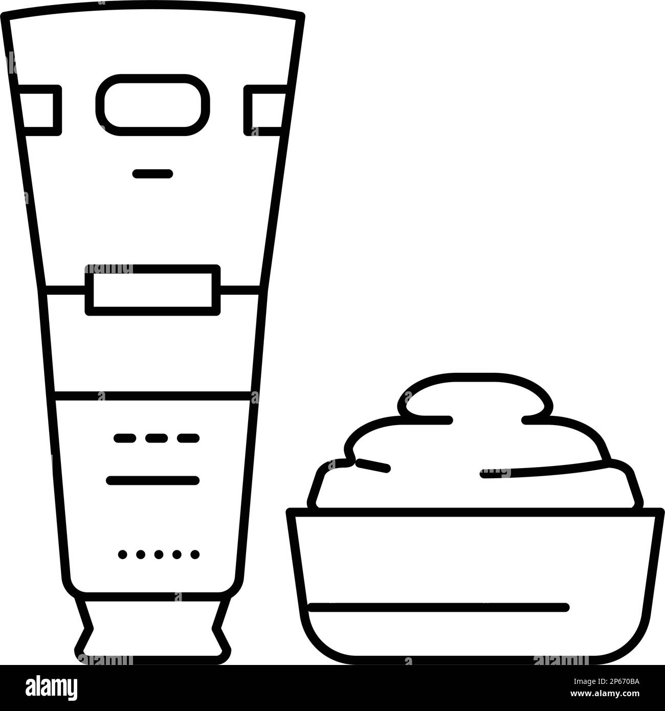 illustration vectorielle de l'icône de la ligne de produits de lait de crème sure Illustration de Vecteur