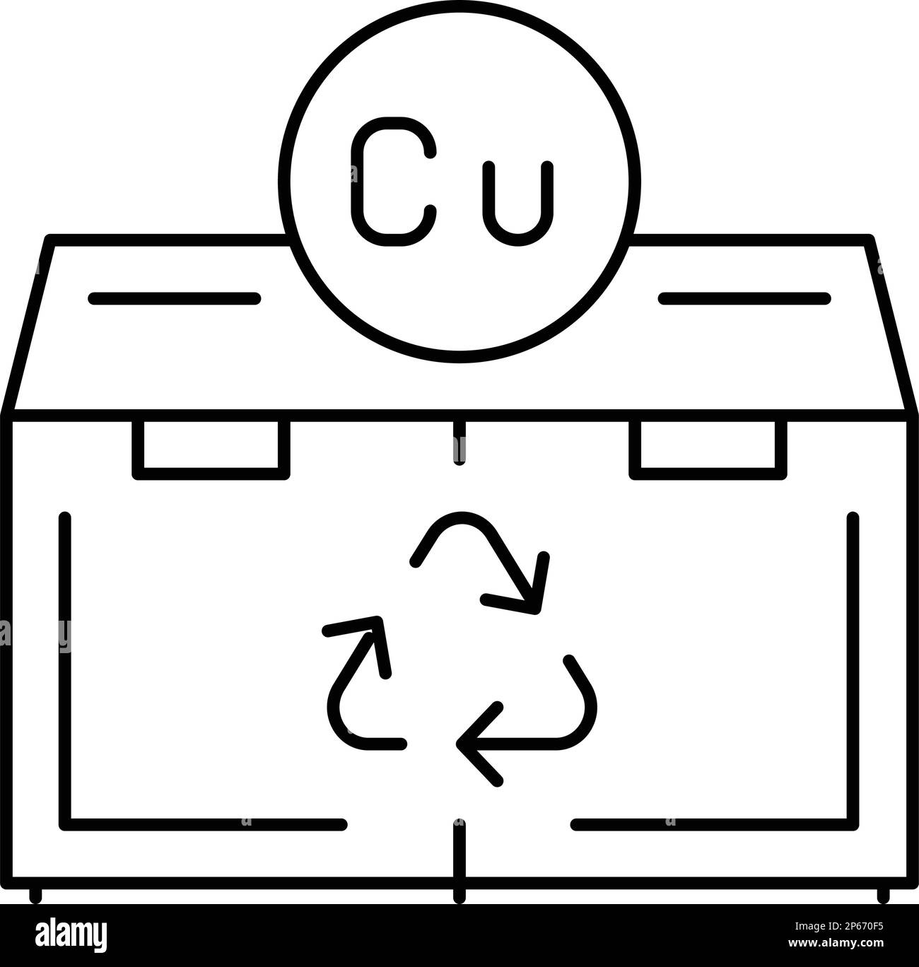 recyclez l'illustration vectorielle de l'icône de ligne de cuivre Illustration de Vecteur