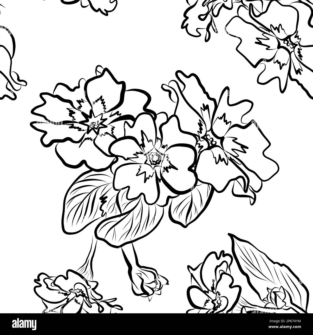 Collection de fleurs de printemps vectorielles de dessin sans couture 55 Illustration de Vecteur
