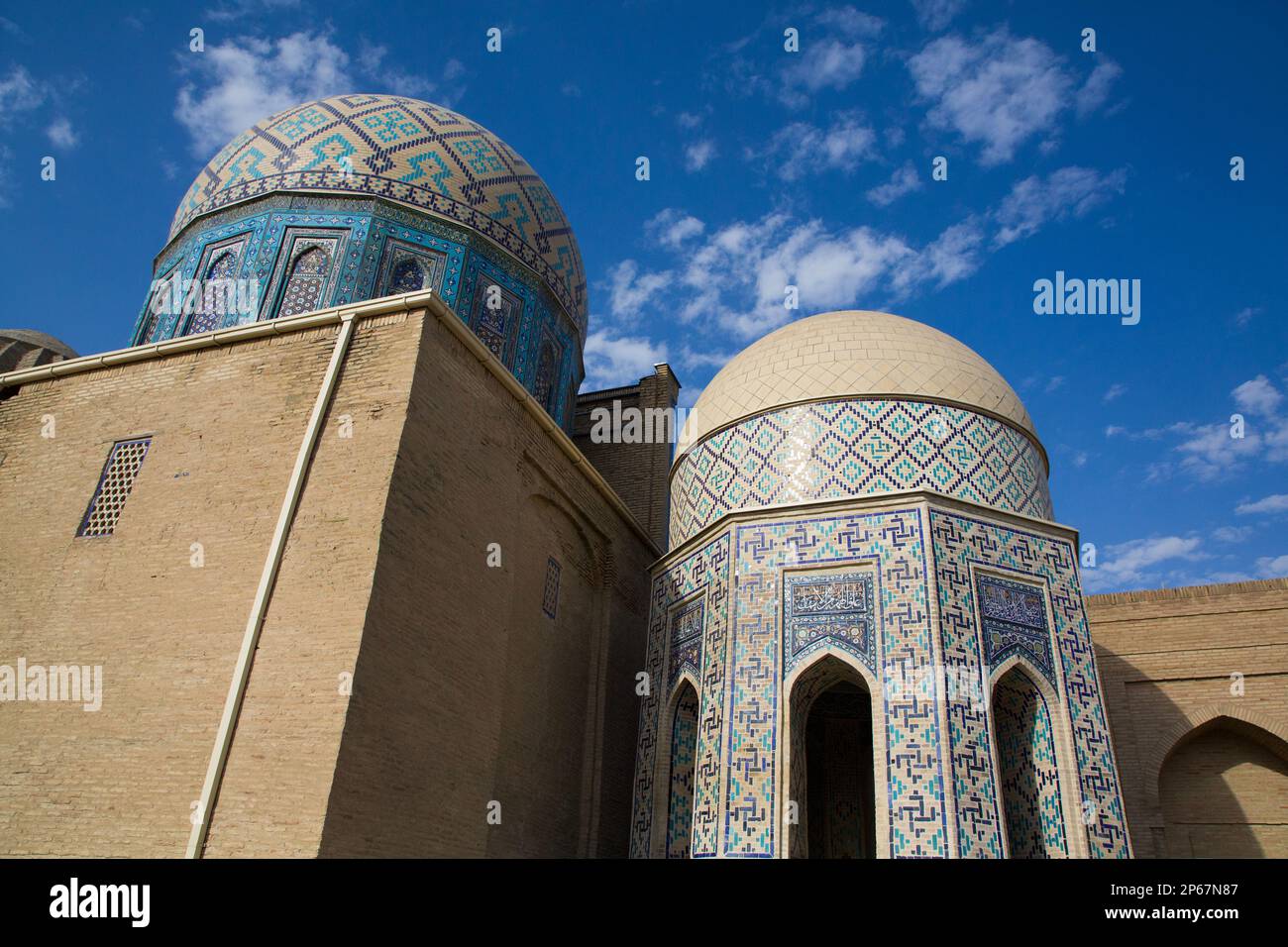 Mausolée octogonale, 14th siècle, Shah-I-Zinda, Samarkand, Ouzbékistan Banque D'Images