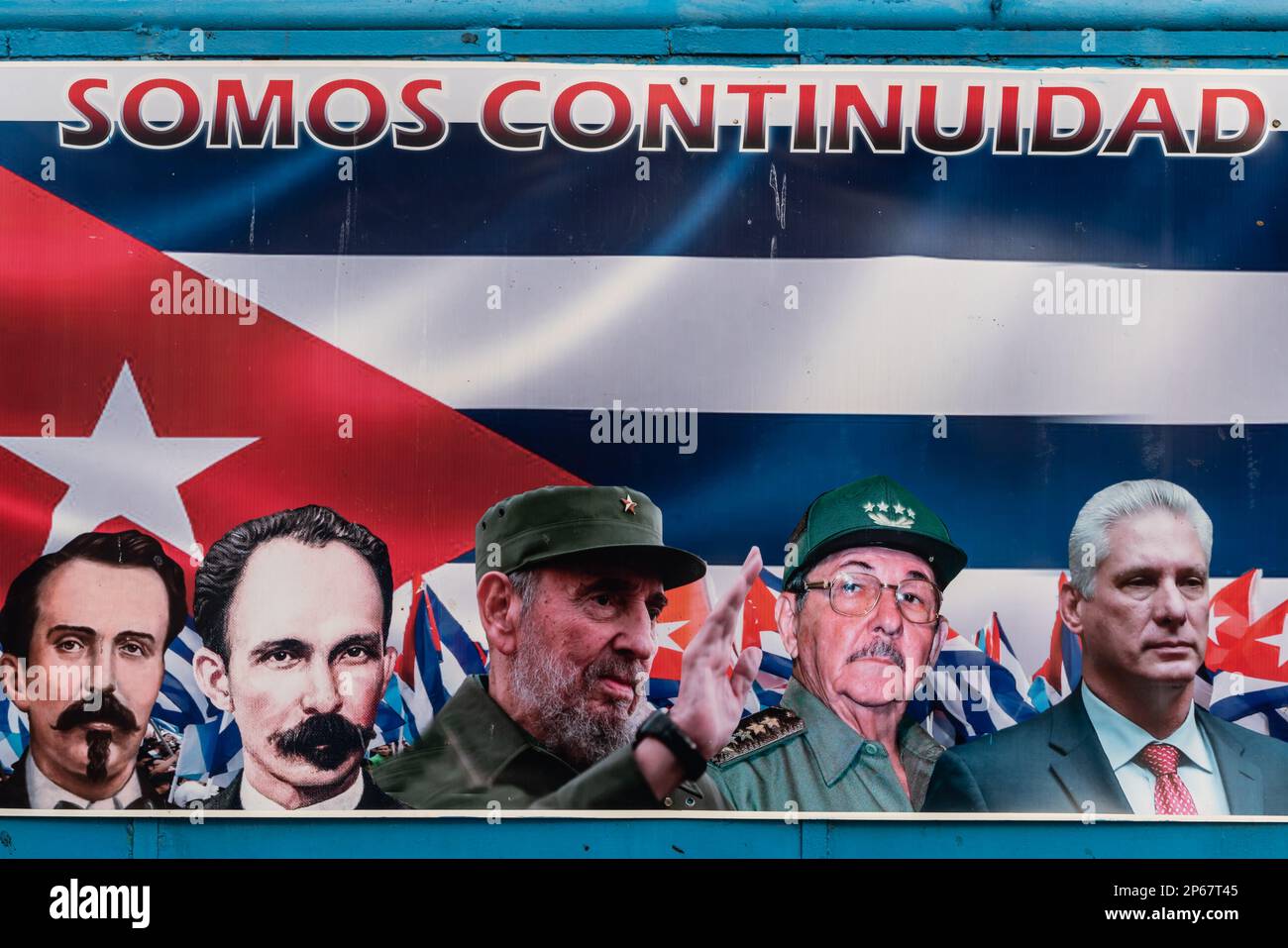 Les dirigeants et les pères intellectuels de la révolution cubaine, le port de la Havane, Cuba, les Antilles, Amérique centrale Banque D'Images