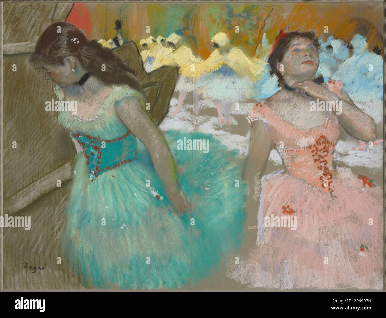 Hilaire-Germain-Edgar Degas, entrée des danseurs masqués, vers 1879, pastel sur papier vélin gris. Banque D'Images