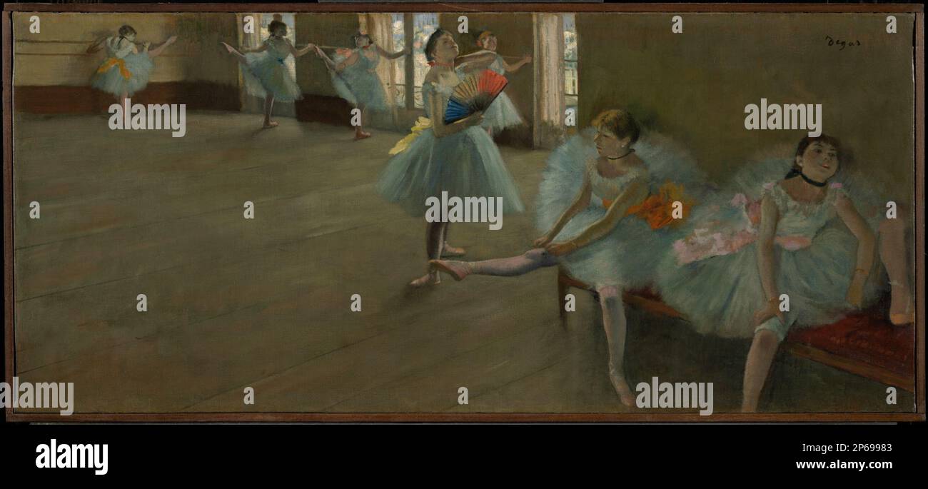 Hilaire-Germain-Edgar Degas, danseurs en classe, vers 1880, huile sur toile. Banque D'Images