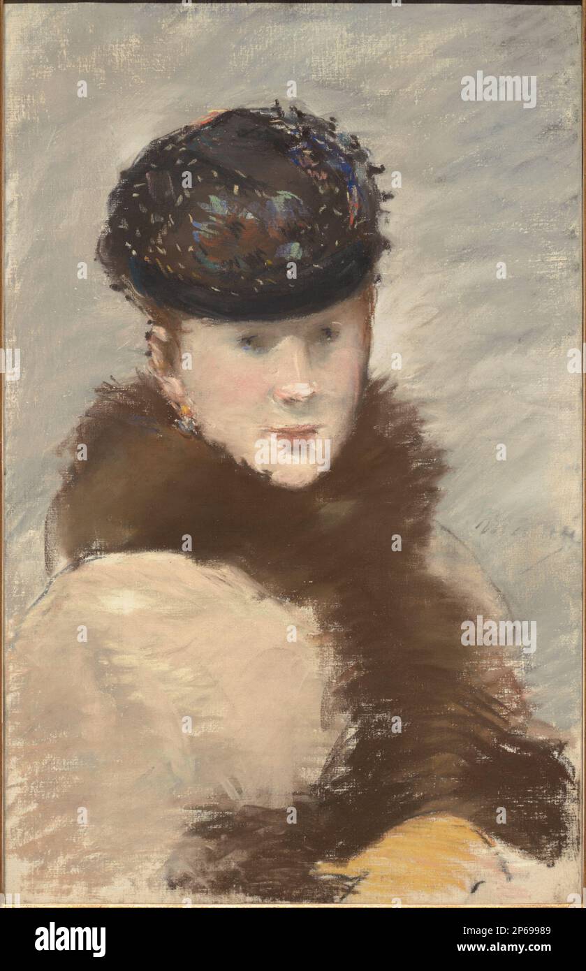 Édouard Manet, Méry Laurent portant un petit toque, 1882, pastel sur toile. Banque D'Images