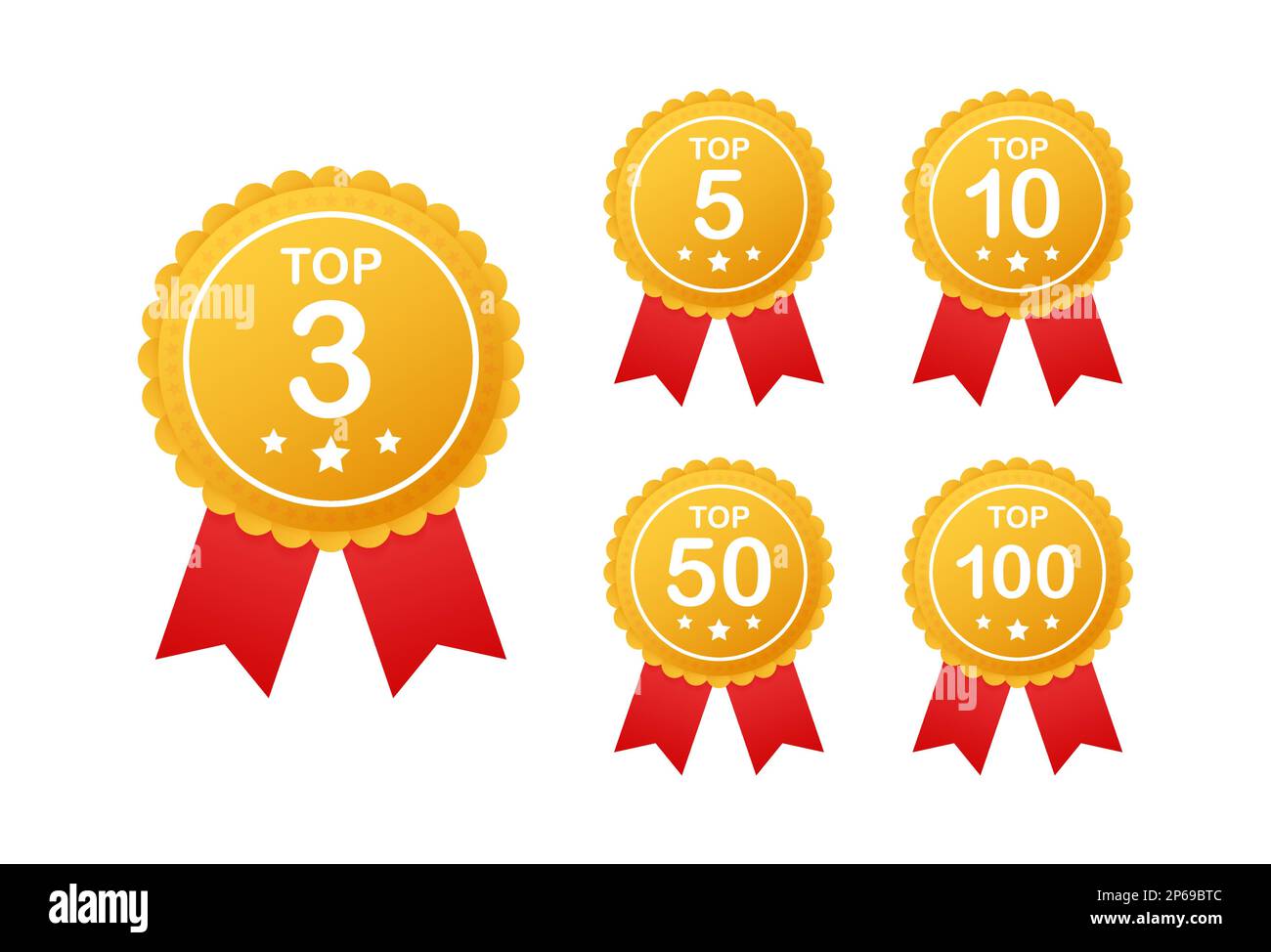Top 3, 5, 10, 20, 50, tableau de notation 100. Meilleur dans le classement. Illustration de Vecteur