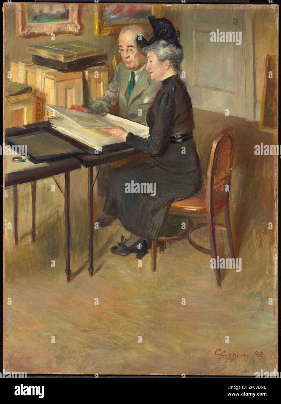 Paul Lewis Clemens, M. et Mme Clark, 1942 ans, huile sur toile. Banque D'Images