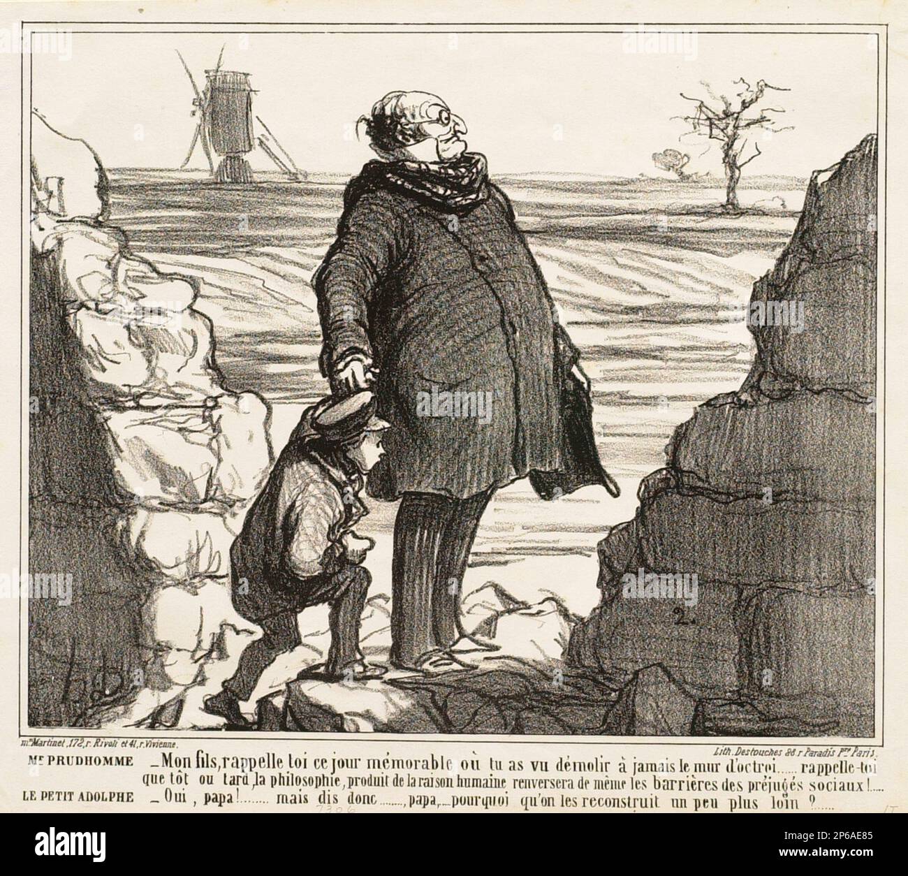 Honoré Daumier, l'Album des charges du jour: M. Prudhomme—mon fils, rappelle toi..., 1860, lithographie sur papier. Banque D'Images