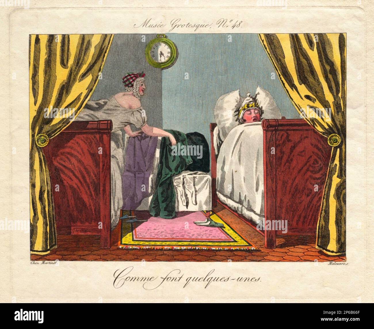 Pierre Maleuvre, Musée grotesque n° 48 : police de caractères de la série quelques-unes, 1802–1815, gravure sur papier. Banque D'Images