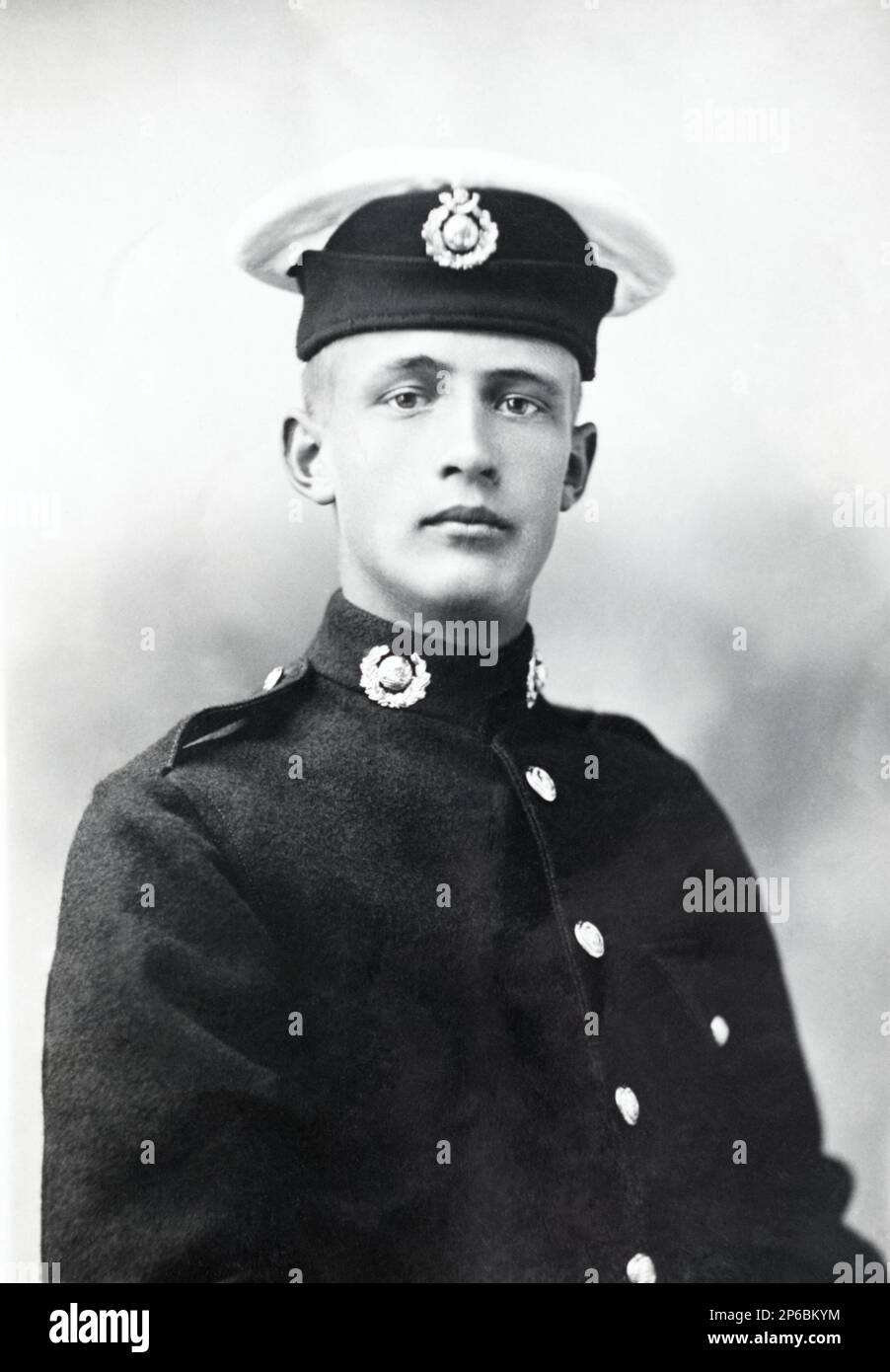 Une époque édouardienne marine dans l'infanterie de la Marine royale. Banque D'Images