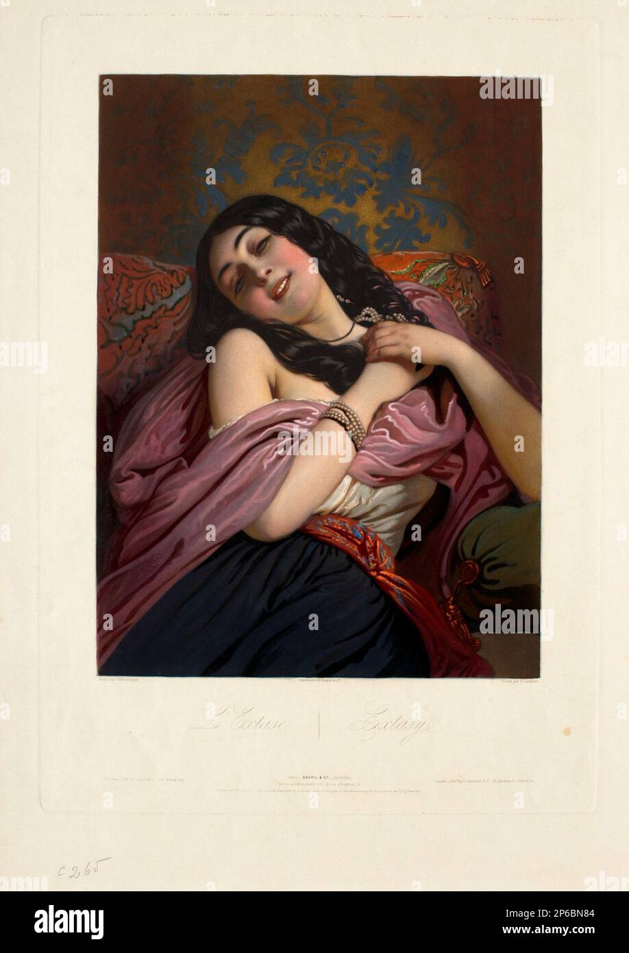 Hippolyte Louis Garnier, l'Extase/Extasye, 1812–1855, lithographie sur papier couleur main. Banque D'Images