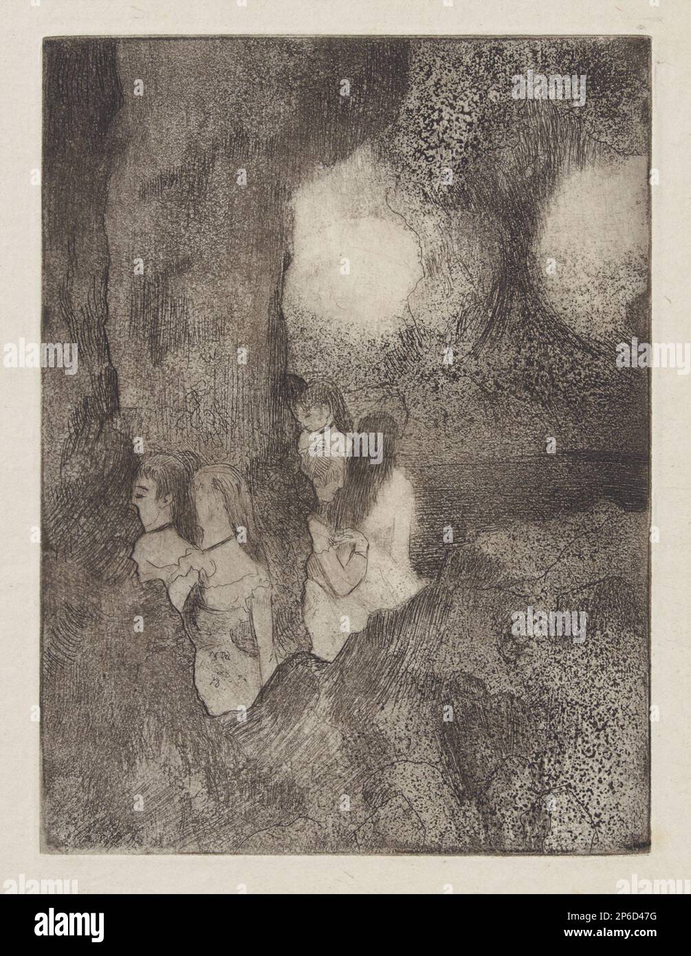 Hilaire-Germain-Edgar Degas, Dancers in the Wings (Danseuses dans la coulisse), vers 1878-79, gravure et aquatint sur papier de chine. Banque D'Images