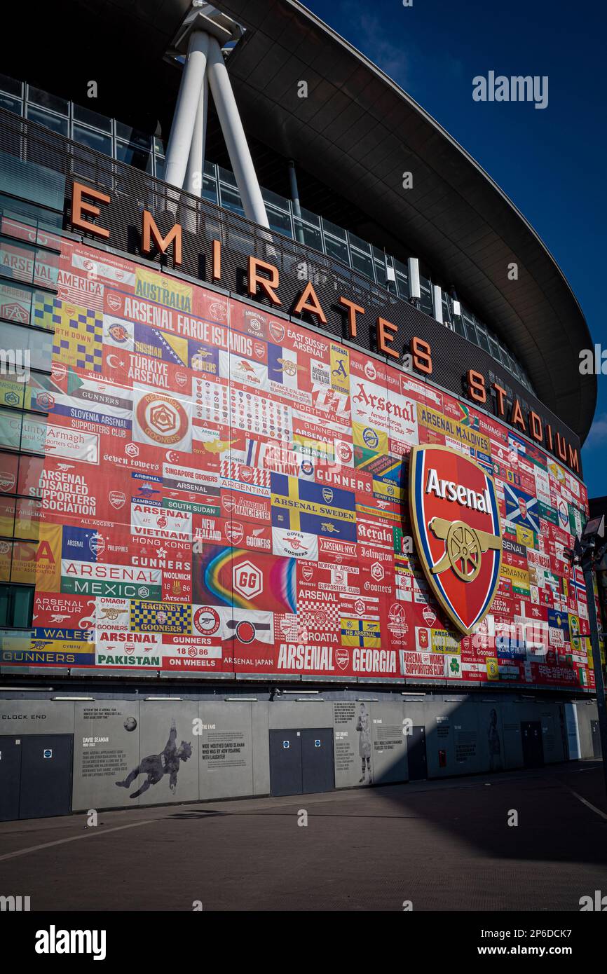 Arsenal FC Emirates Stadium Highbury Londres. Arsenal football Stadium - l'Emirates Stadium aka Arsenal Stadium a été achevé en 2006, capacité 60 704. Banque D'Images