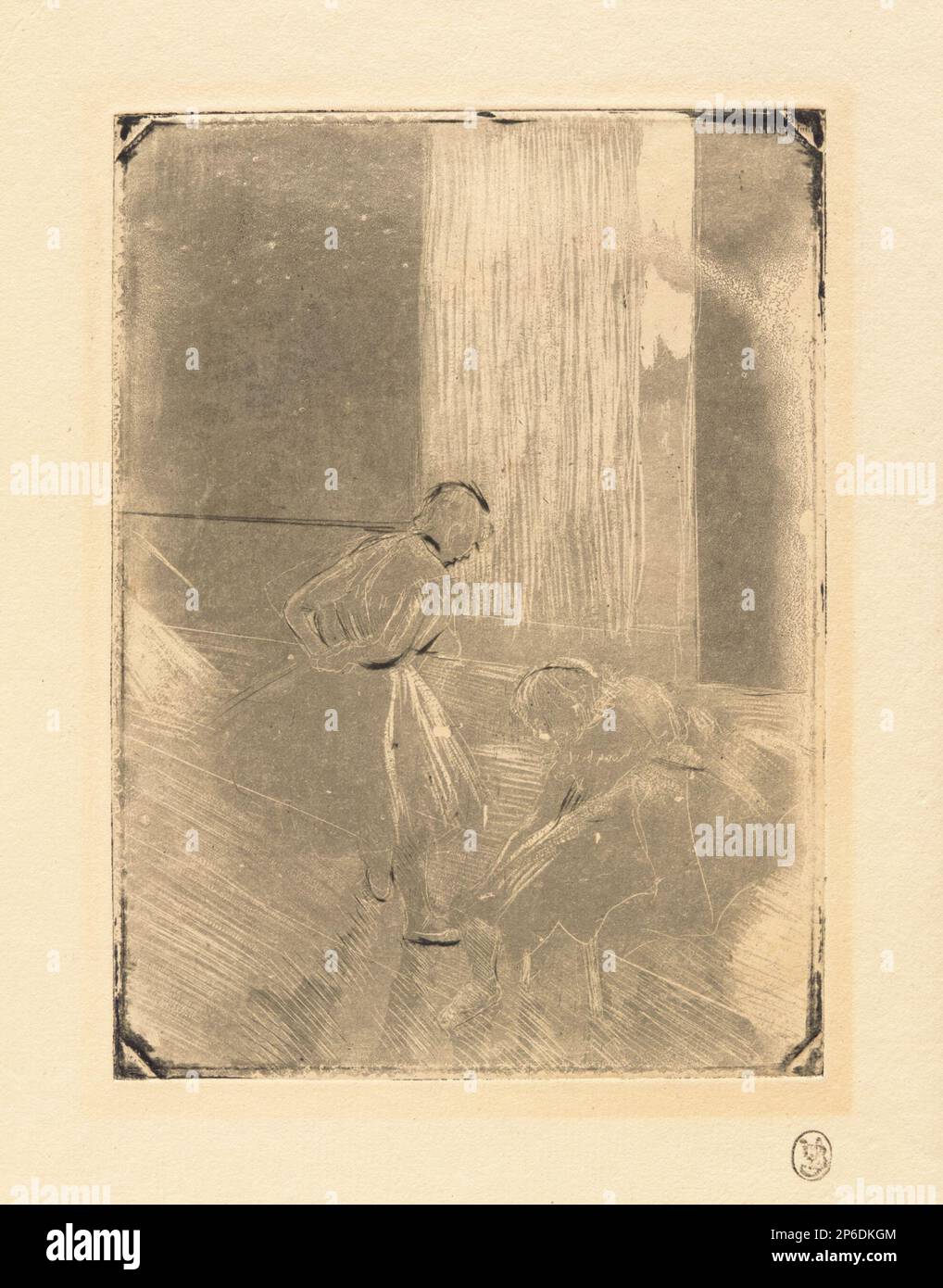 Hilaire-Germain-Edgar Degas, deux danseurs (deux danseuses), vers 1878-79, Aquatint, point sec et raclage sur papier. Banque D'Images