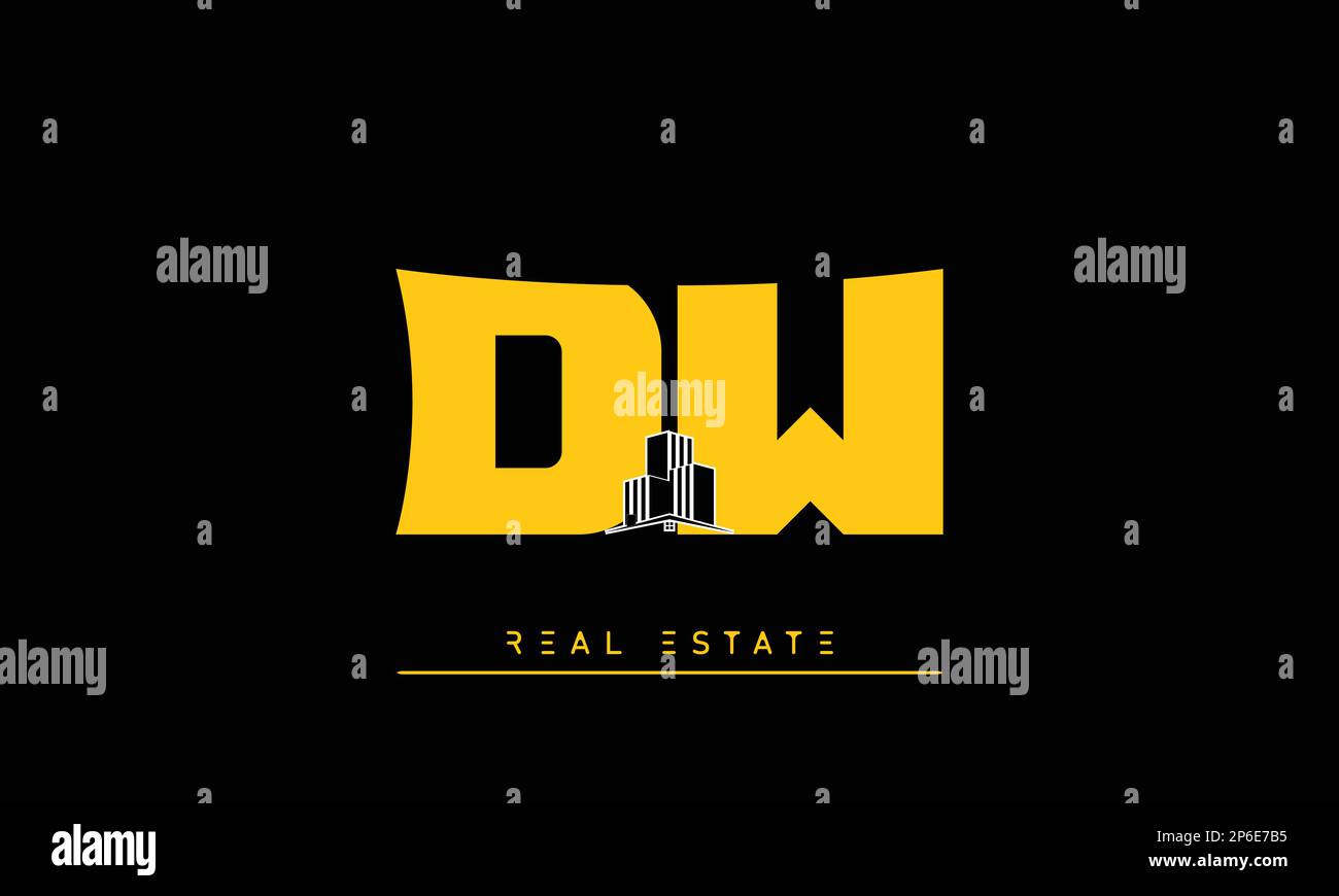 Lettres immobilières initiales Monogram logo DW , WD Illustration de Vecteur