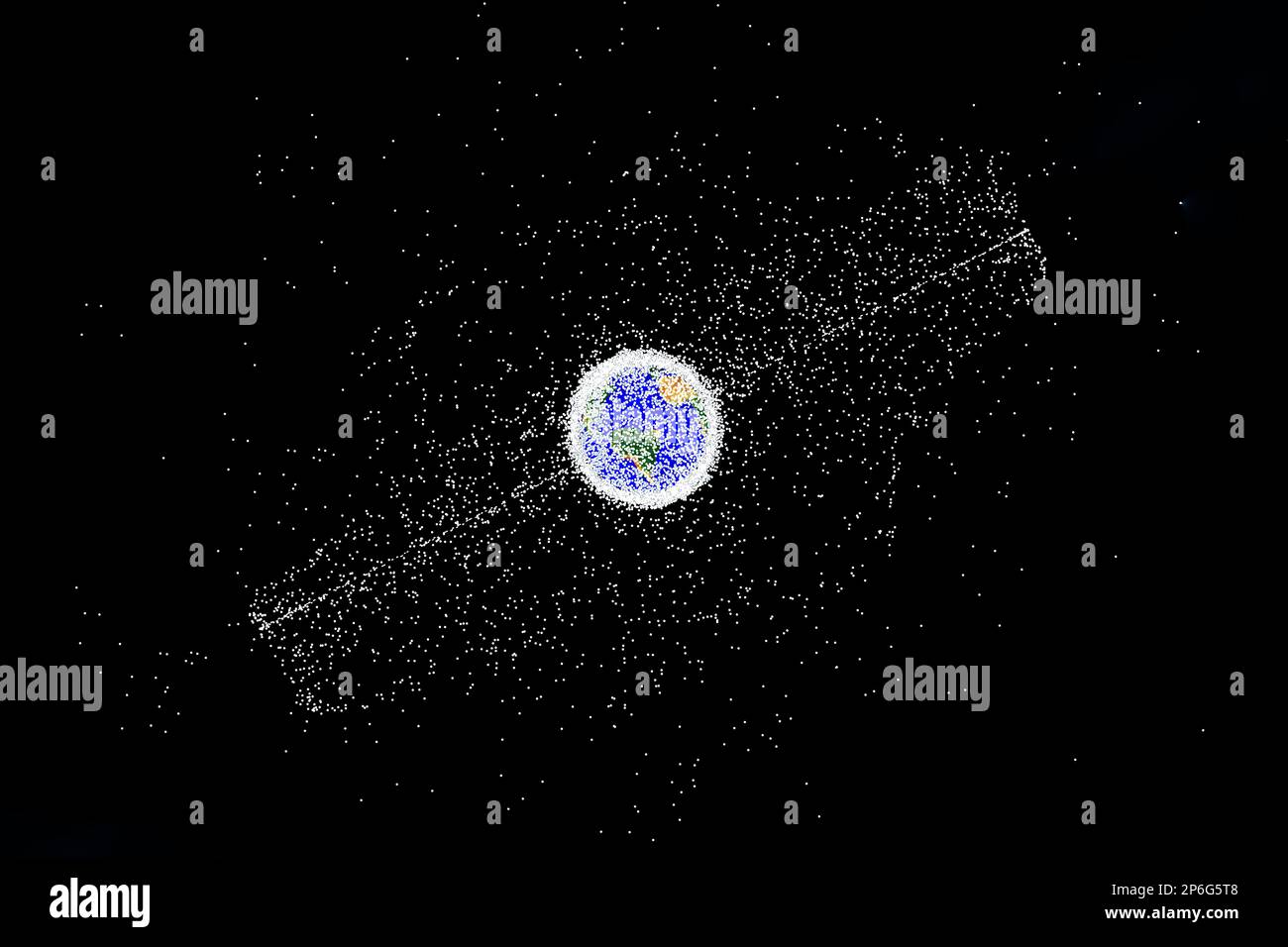 Débris spatiaux autour de la planète Terre. Éléments de cette image fournissant NASA. Photo de haute qualité Banque D'Images