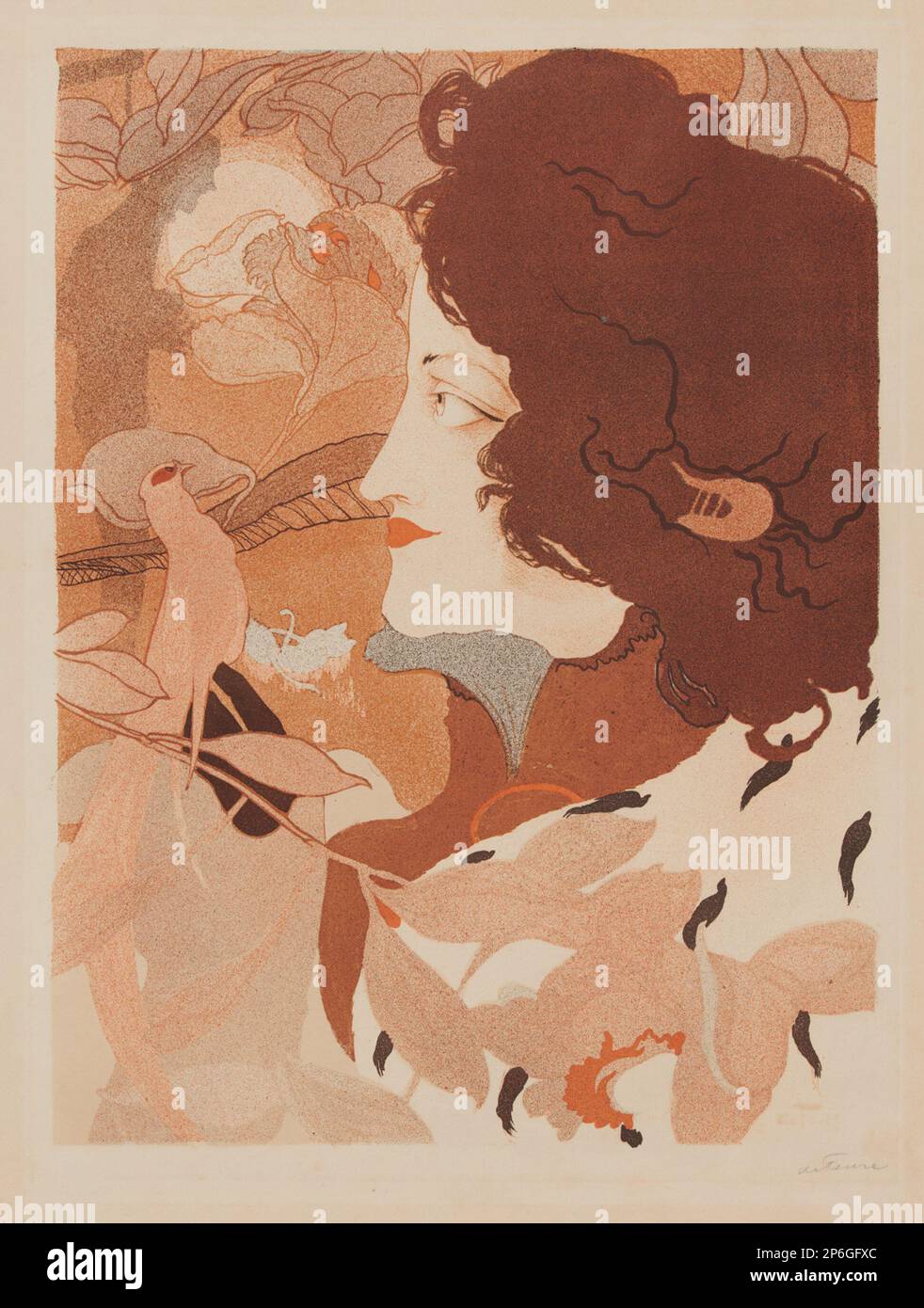 Georges de Feure, la femme fatale, 1896, lithographie couleur sur papier vélin. Banque D'Images