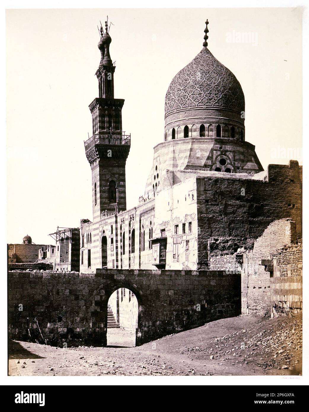 Francis Frith, la mosquée de l'Emeer, Akhoor, le Caire, C. 1860, impression argentée d'albumine de verre négatif. Banque D'Images