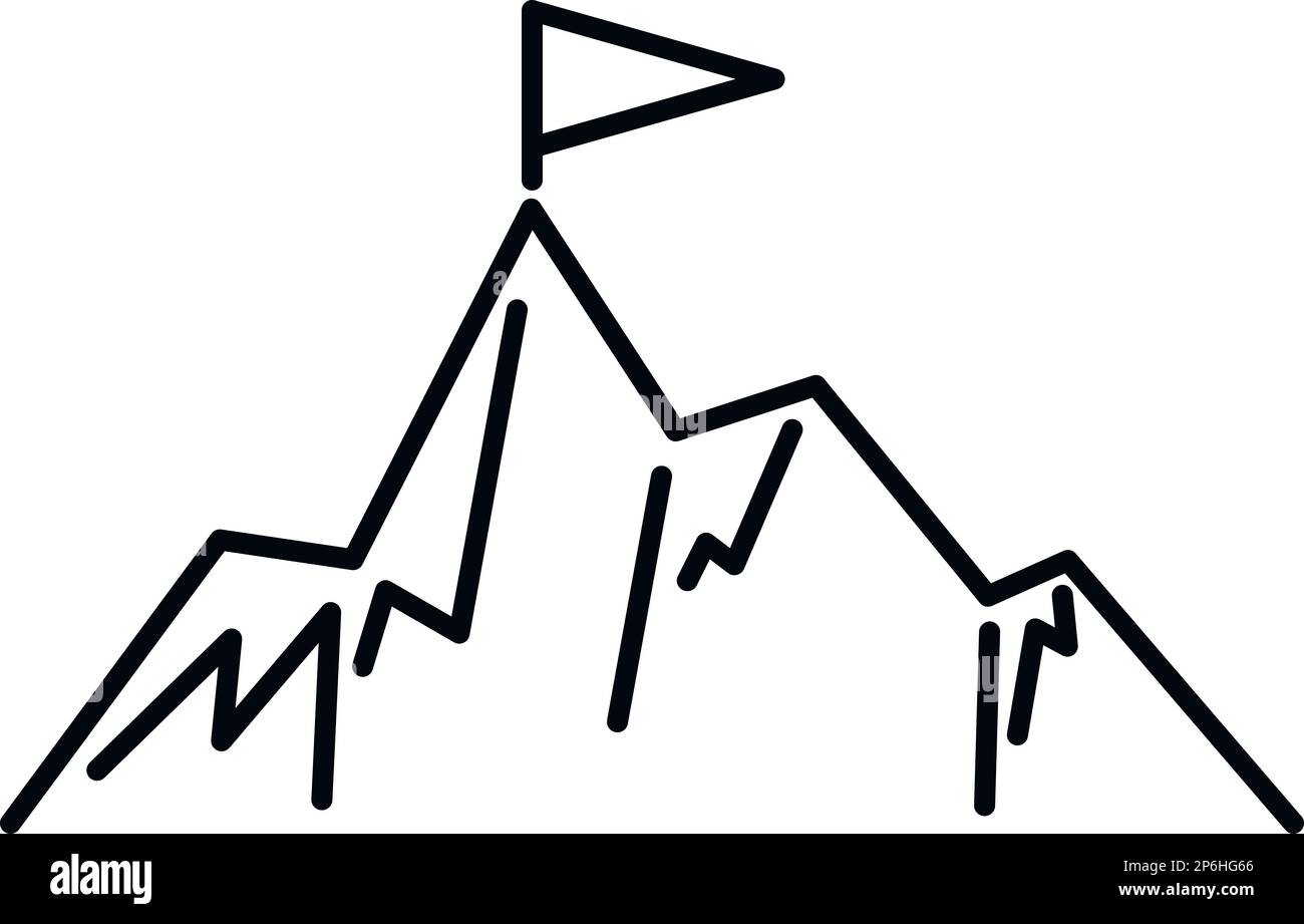 Vecteur de contour d'icône de cible de montagne. Confiance sociale. L'équipe de l'entreprise Illustration de Vecteur