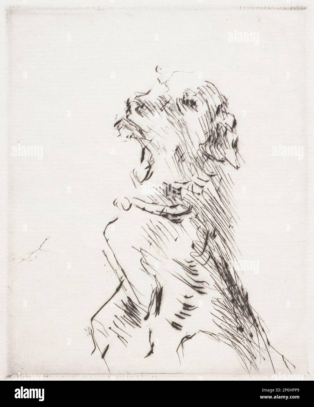 Lovis Corinth, chien, 1922, gravure sur papier couté. Banque D'Images