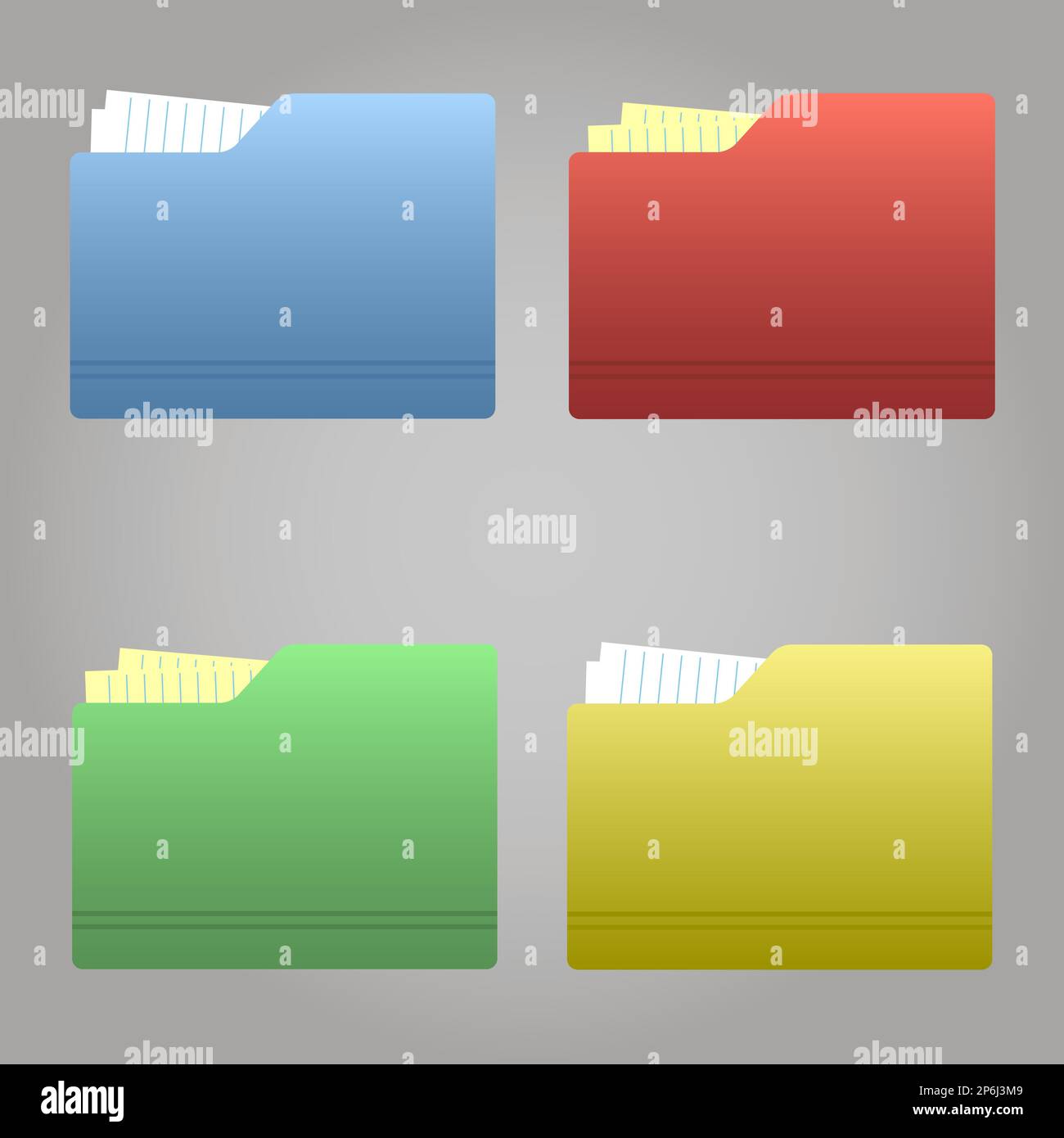 Icons folder folder icon web isolated blue set Banque d'images ...