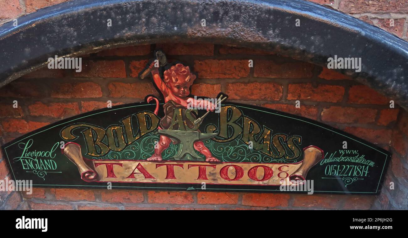 PROMAN Branch, Bold as Brass Tattoo Company, Charleston House, 12 Rumford place, Liverpool, Merseyside, ANGLETERRE, ROYAUME-UNI, L3 9DG Banque D'Images