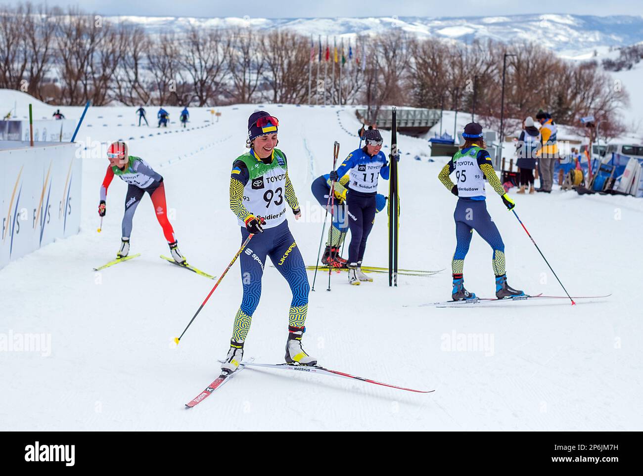 7 mars 2023: Équipe Ukrain, Iryna Bui, après sa cinquième place dans la poursuite de sprint de la FIS Para Nordic World Cup, Soldier Hollow Nordic Centre, Midway, Utah. Banque D'Images