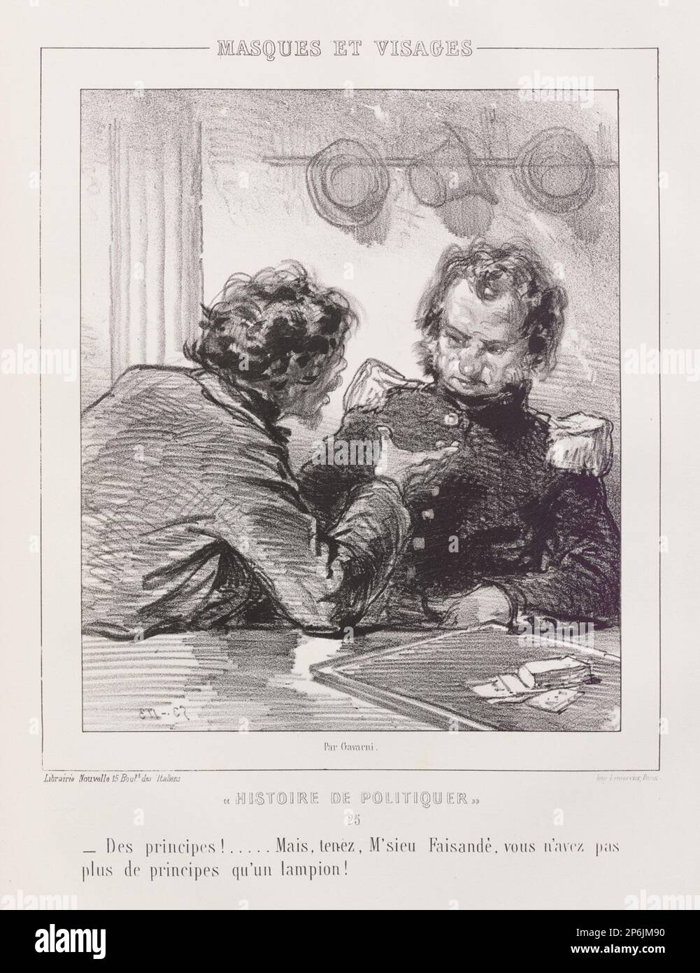 Paul Gavarni, Histoire de politiques. Banque D'Images