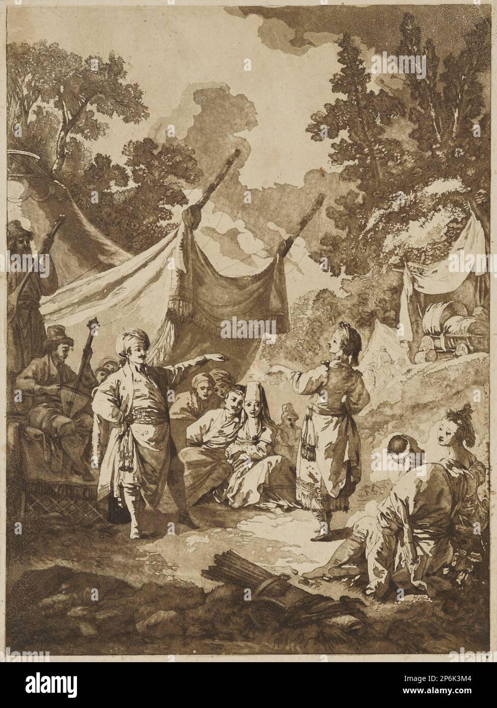 Jean-Baptiste Leprince, la danse russe, 1769, aquatint sur papier. Banque D'Images