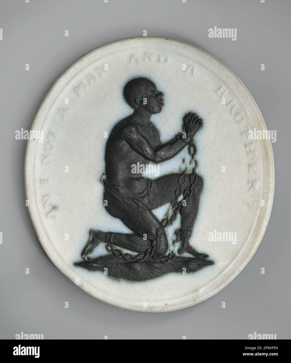 Josiah Wedgwood, Medallion produit pour la Société pour l'abolition de la traite des esclaves, vers 1787-1790, Jasperware. Banque D'Images